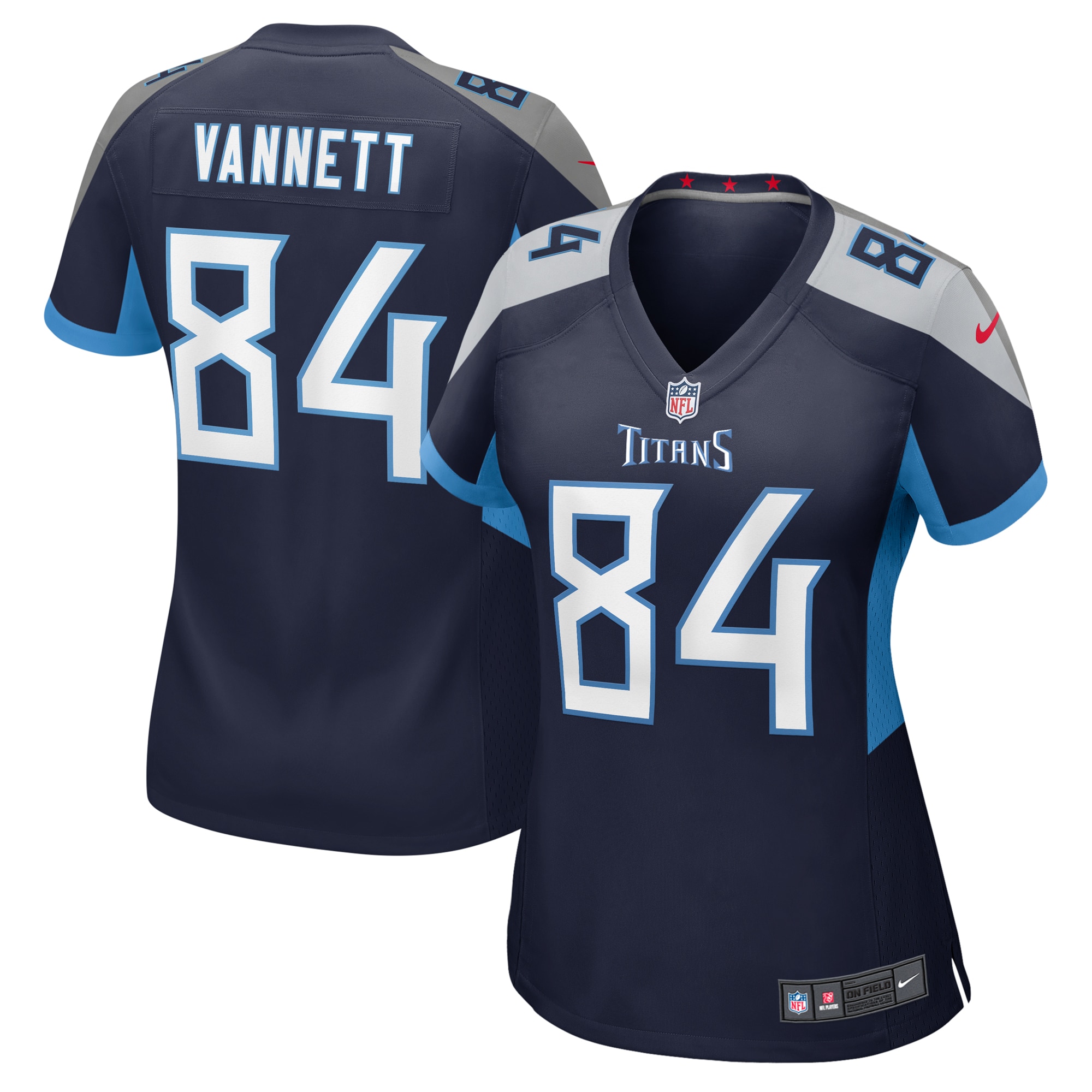 Women's Tennessee Titans Nick Vannett Navy Game Jersey JS9249 nicesnker