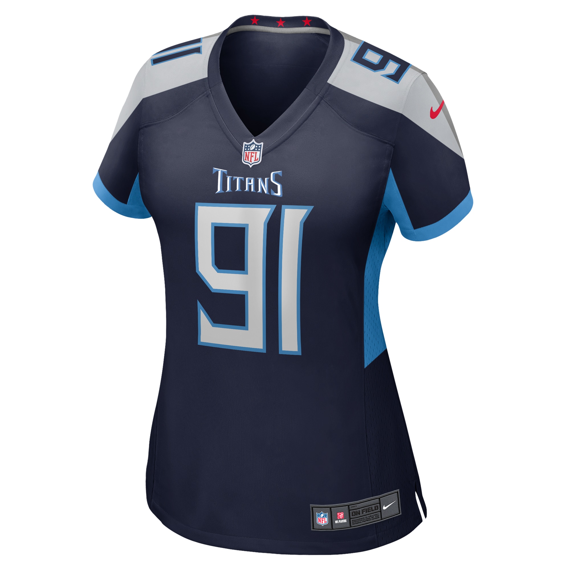 Alternative view of Women's Tennessee Titans Shakel Brown Navy Game Jersey JS4904 nicesnker