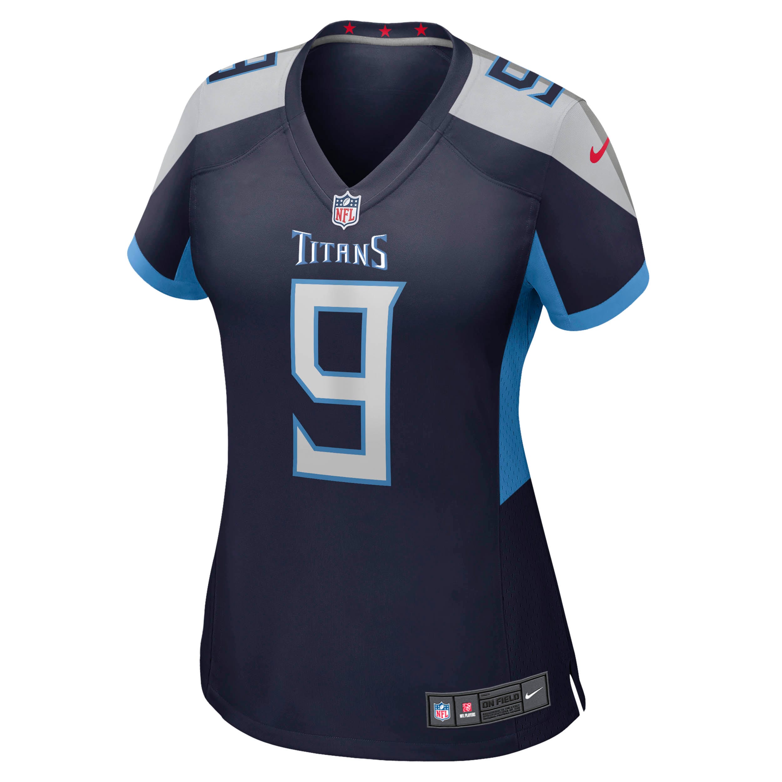 Alternative view of Women's Tennessee Titans Steve McNair Navy Game Retired Player Jersey JS3349 nicesnker