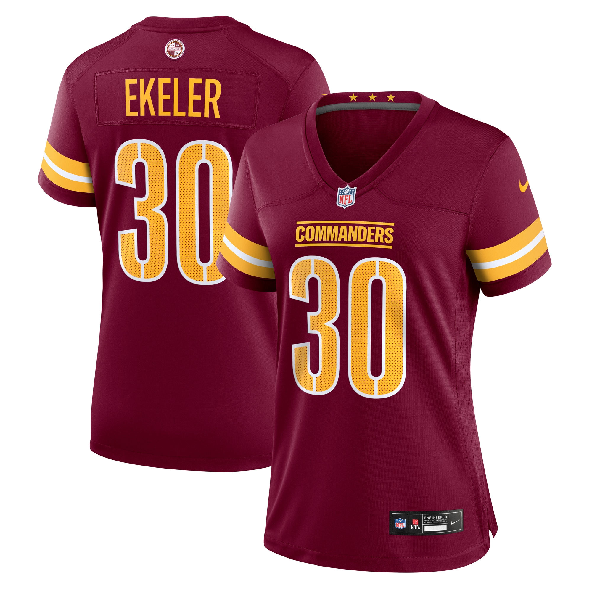 Women's Washington Commanders Austin Ekeler Burgundy Game Jersey JS8663 nicesnker