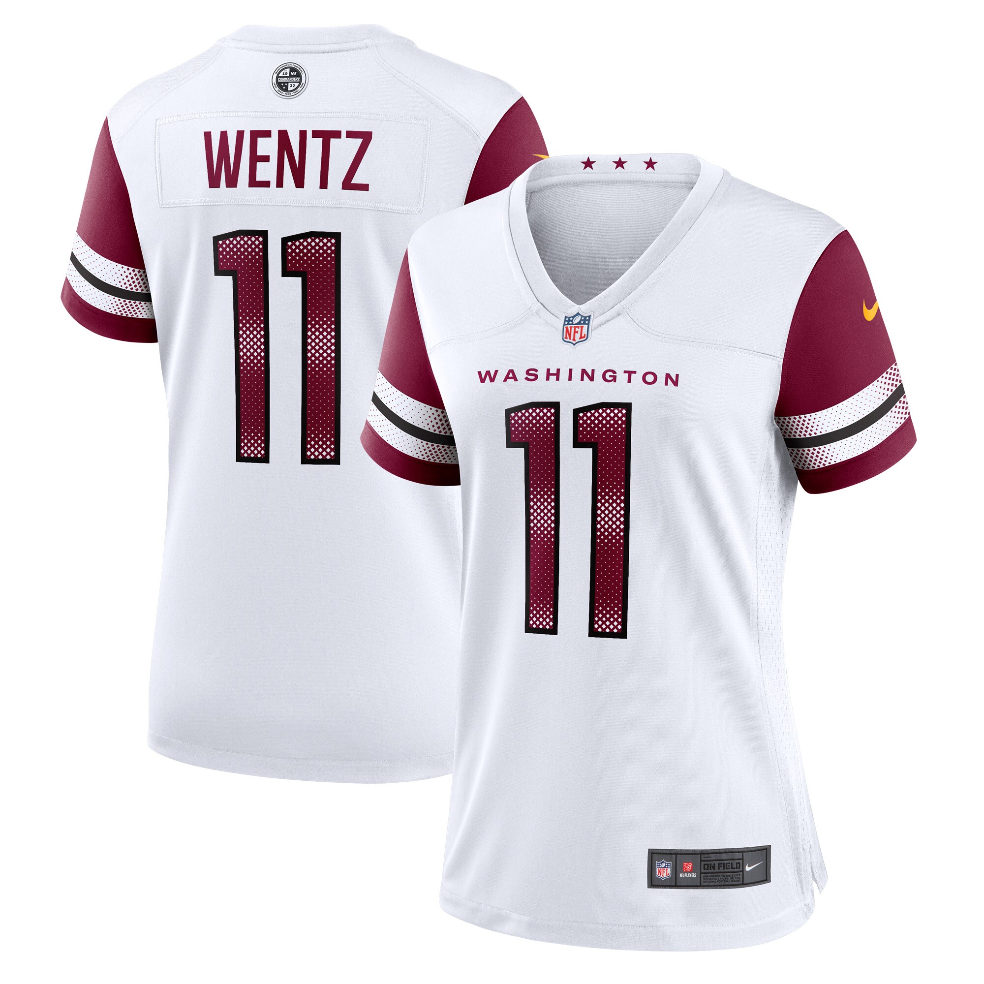Women's Washington Commanders Carson Wentz White Game Jersey JS8627 nicesnker
