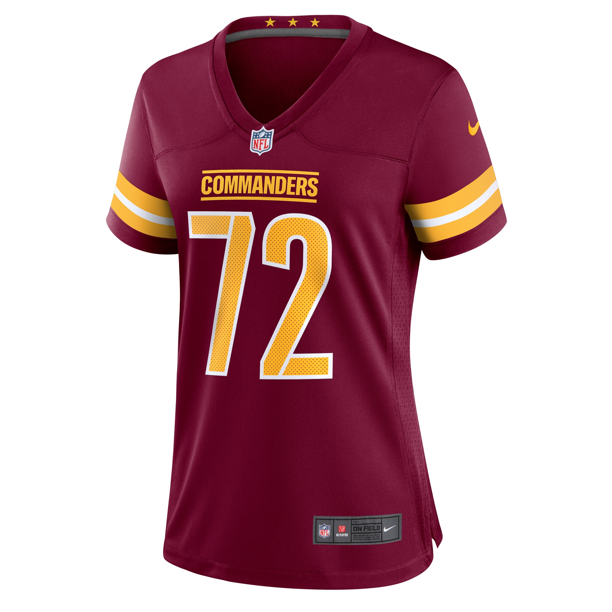 Alternative view of Women's Washington Commanders Charles Leno Jr. Burgundy Home Game Player Jersey JS4706 nicesnker