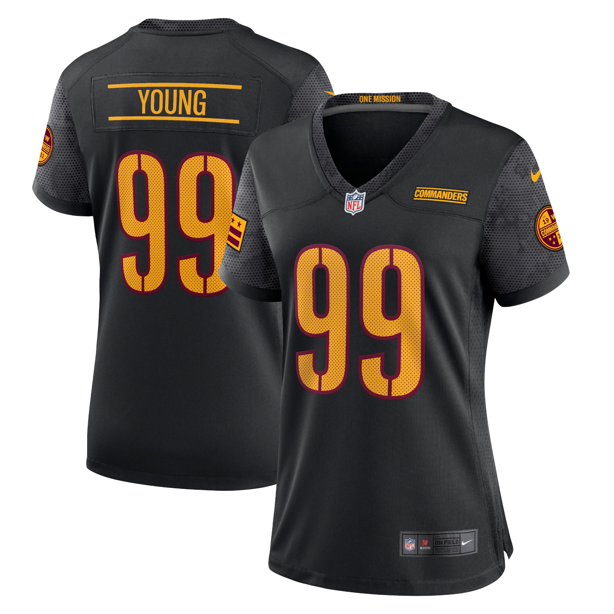 Women's Washington Commanders Chase Young Black Player Jersey JS3689 nicesnker
