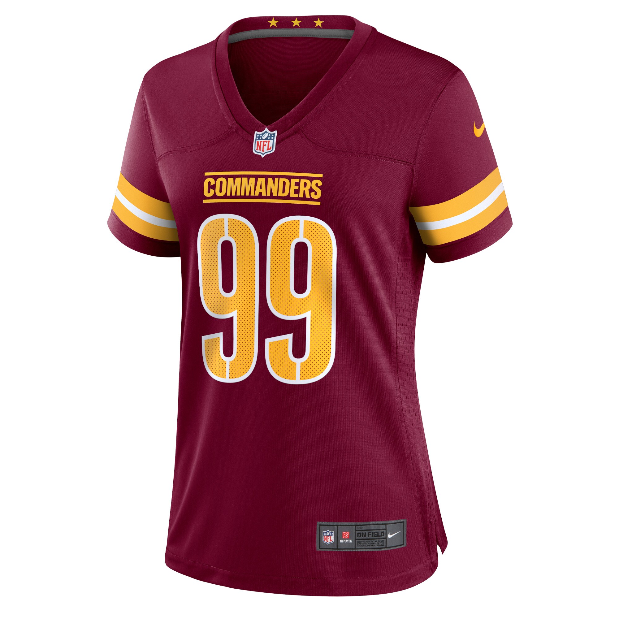 Alternative view of Women's Washington Commanders Chase Young Burgundy Player Jersey JS2052 nicesnker