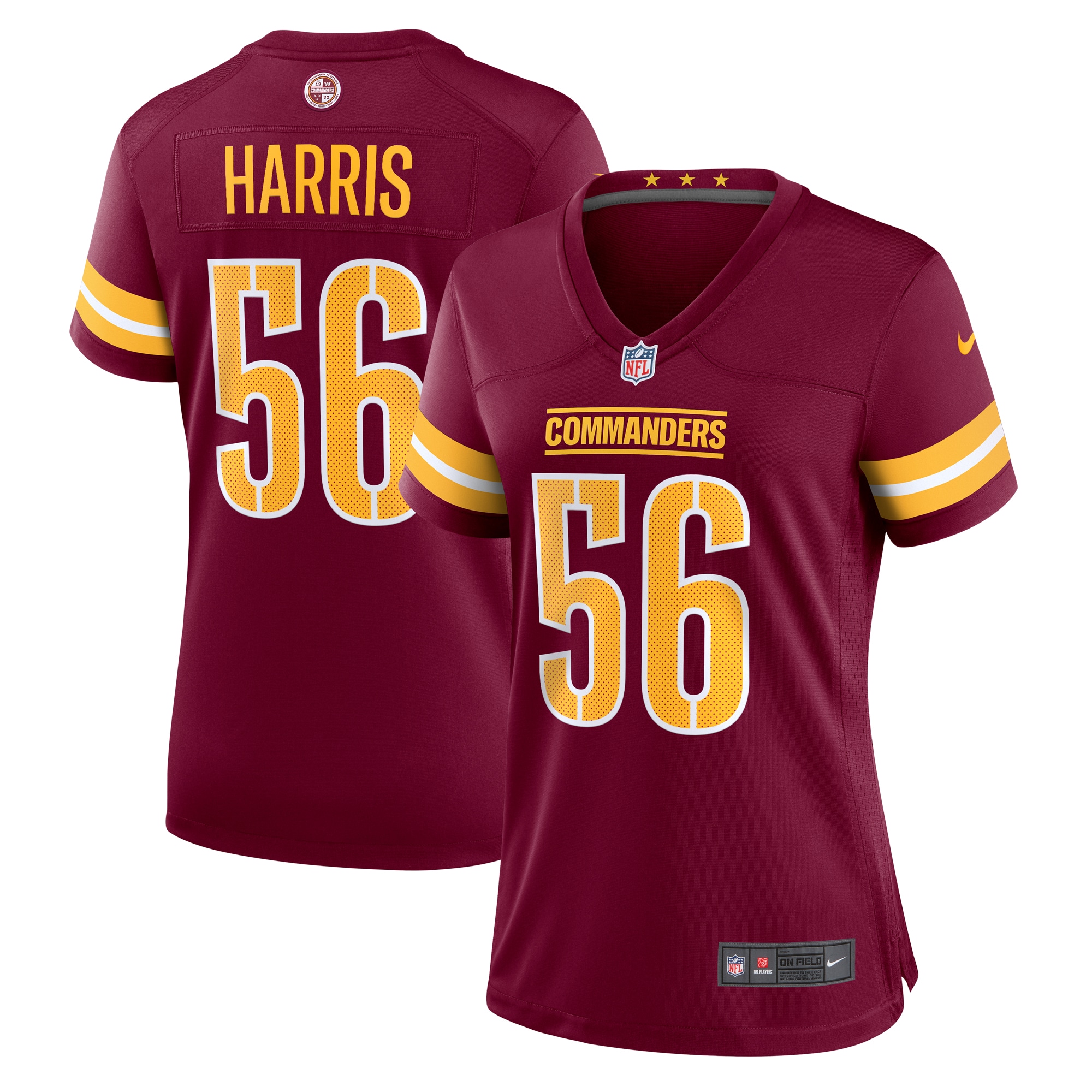 Women's Washington Commanders Jalen Harris Burgundy Game Jersey JS9071 nicesnker