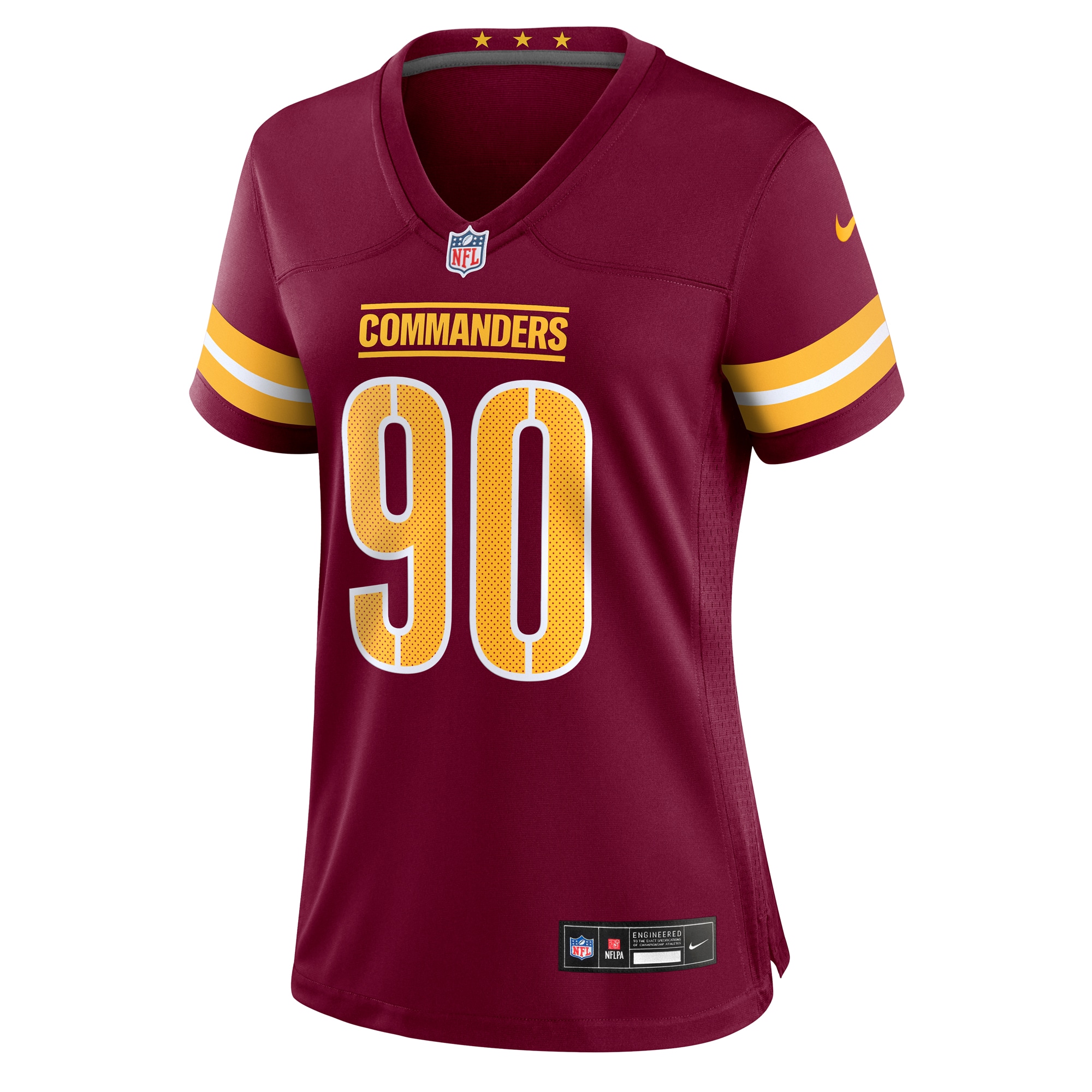 Alternative view of Women's Washington Commanders Javontae Jean-Baptiste Burgundy Game Jersey JS2386 nicesnker