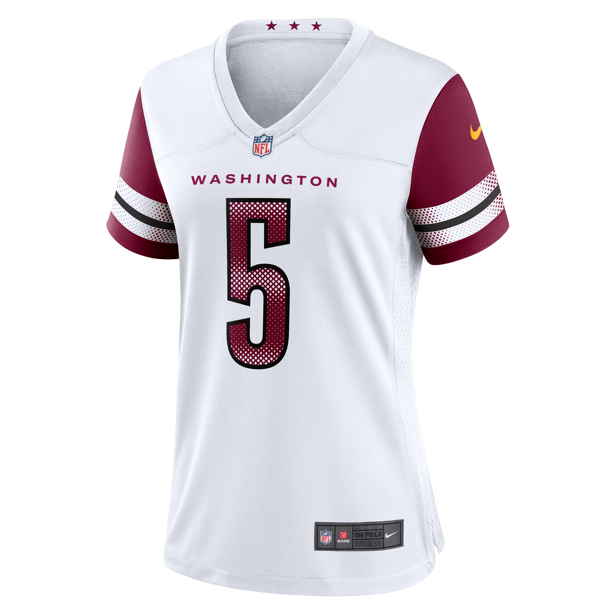 Alternative view of Women's Washington Commanders Jayden Daniels White Game Jersey JS9487 nicesnker