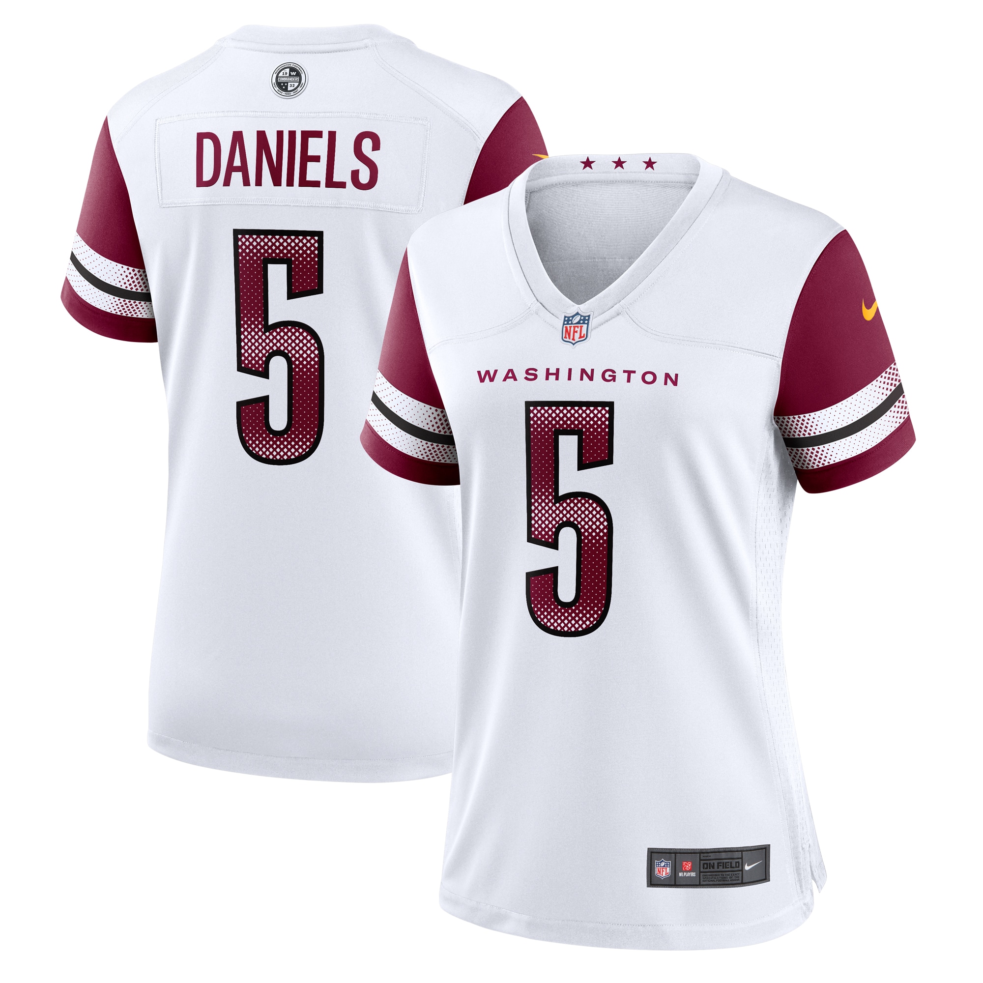 Women's Washington Commanders Jayden Daniels White Game Jersey JS9487 nicesnker