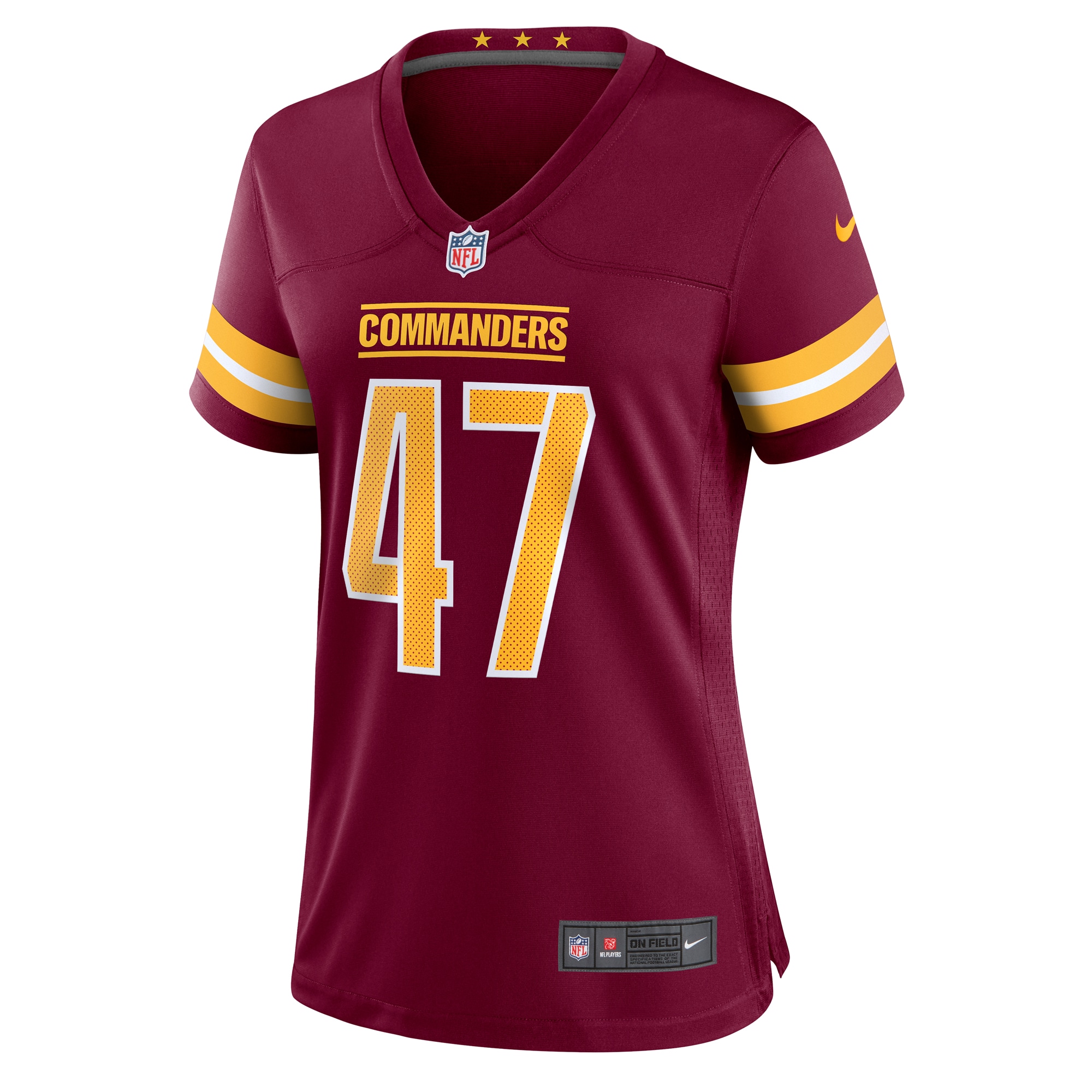 Alternative view of Women's Washington Commanders Khaleke Hudson Burgundy Game Jersey JS8581 nicesnker