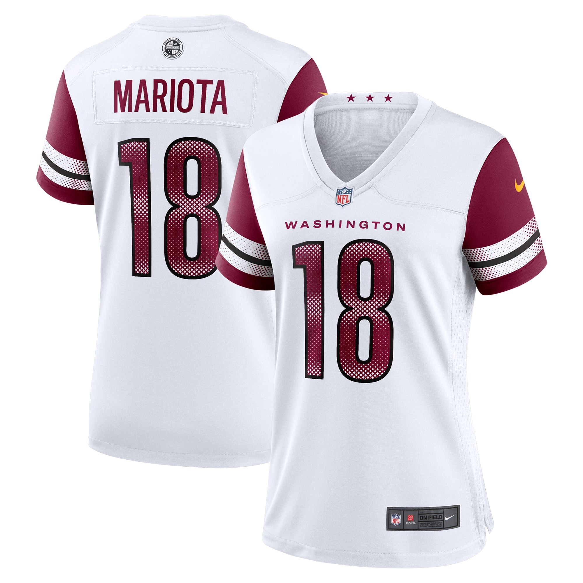 Women's Washington Commanders Marcus Mariota White Game Jersey JS8493 nicesnker