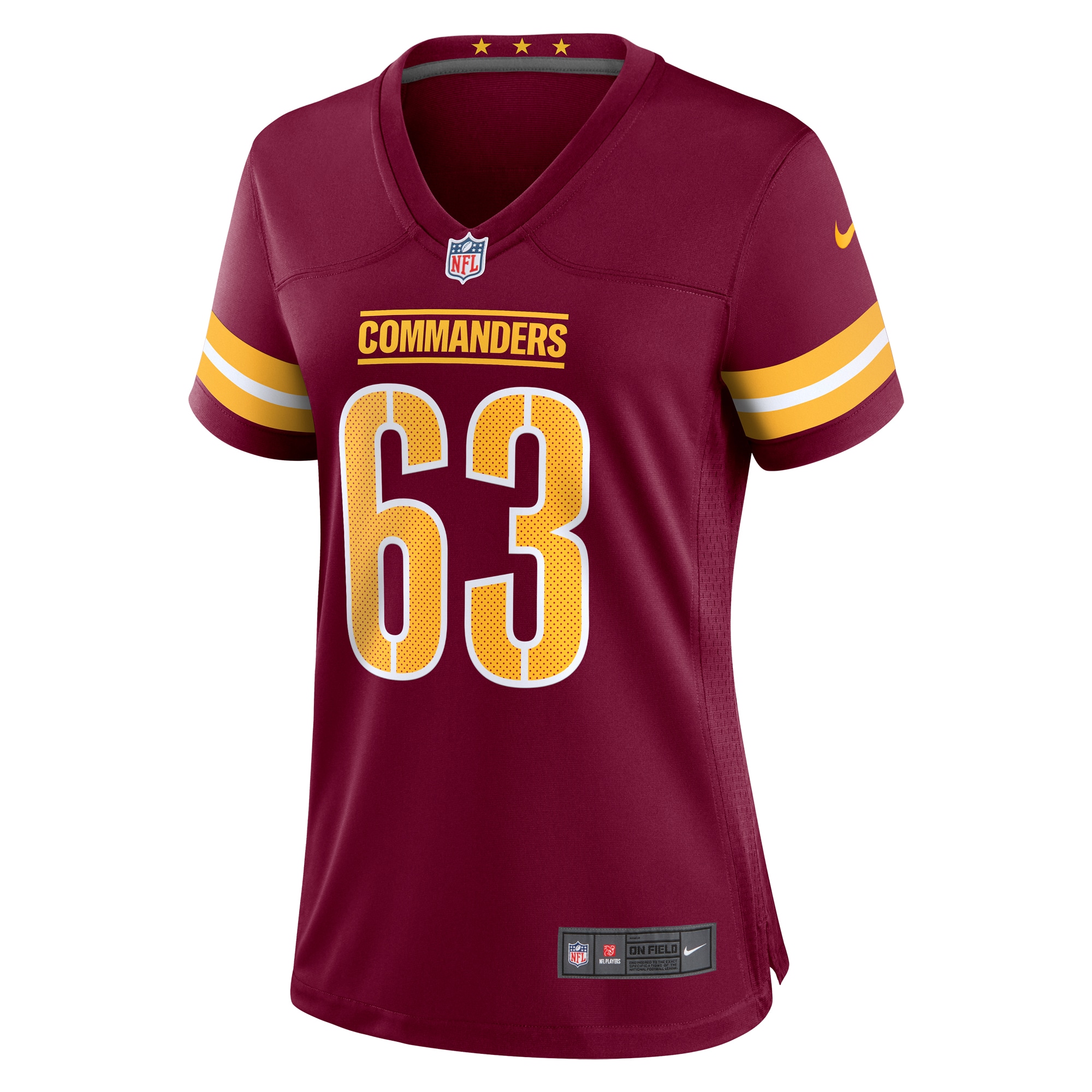 Alternative view of Women's Washington Commanders Nick Gates Burgundy Game Player Jersey JS9254 nicesnker