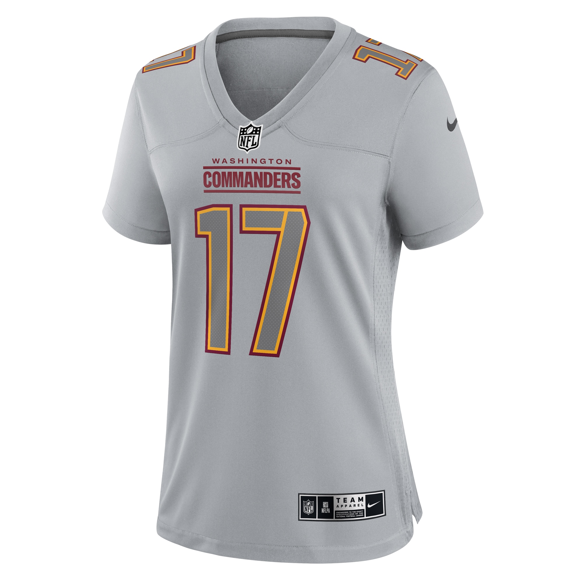 Alternative view of Women's Washington Commanders Terry McLaurin Gray Atmosphere Fashion Game Jersey JS2576 nicesnker