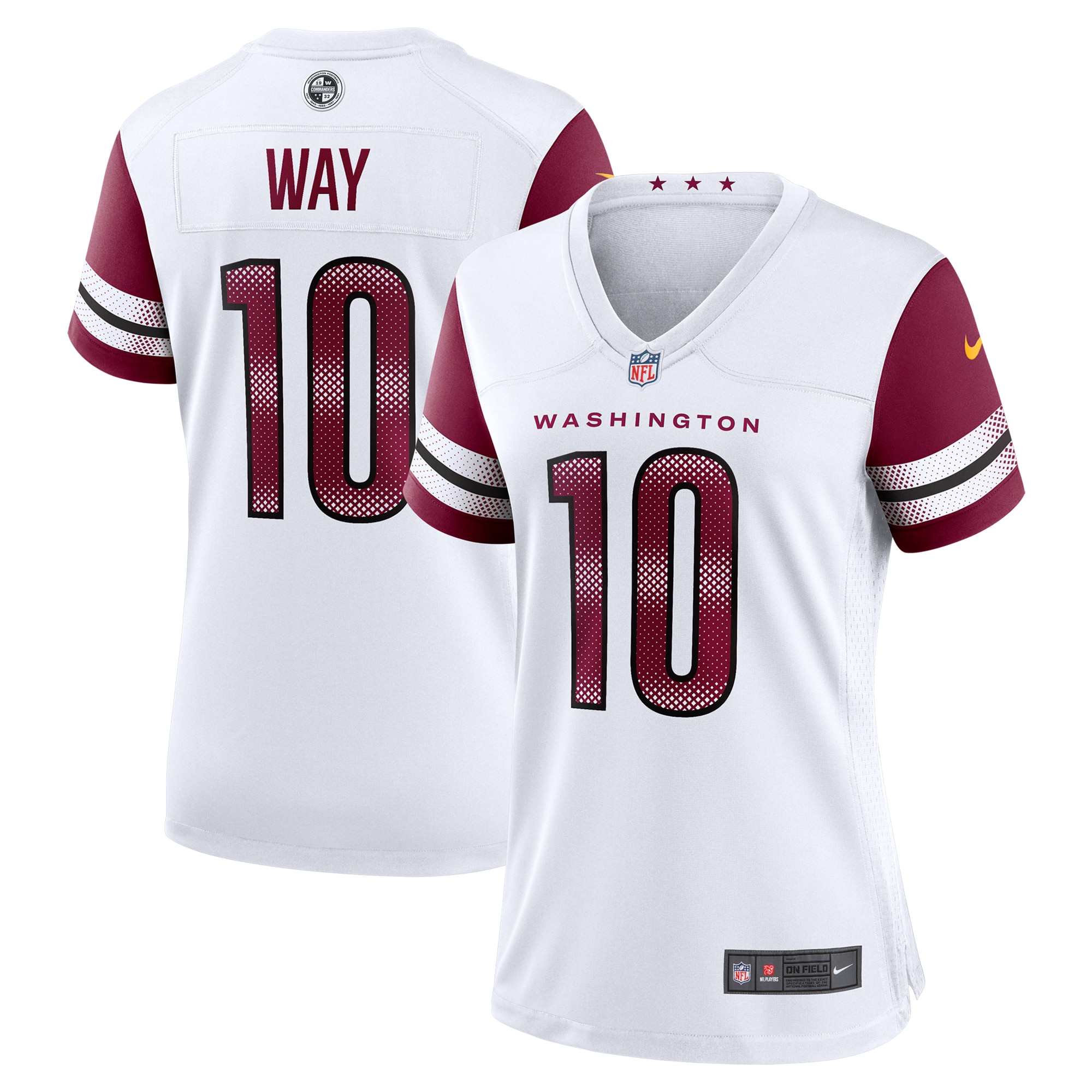 Women's Washington Commanders Tress Way White Game Jersey JS2715 nicesnker