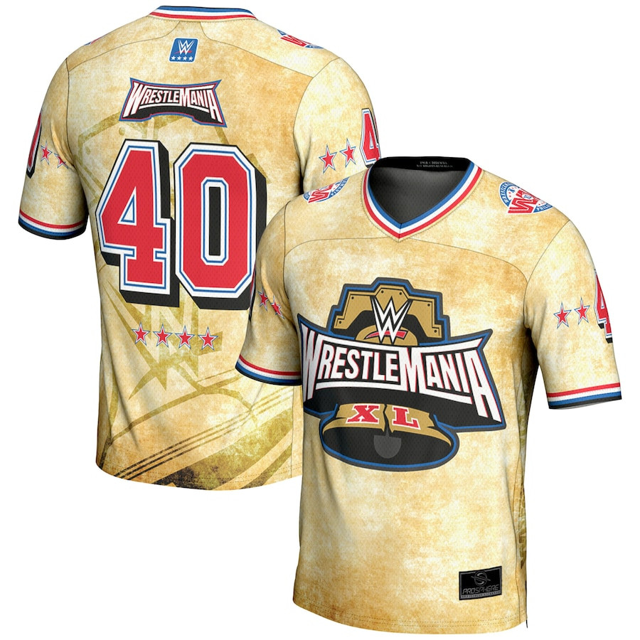 WrestleMania 40 Football Jersey All Over Printed - Men Yellow JS3415 nicesnker