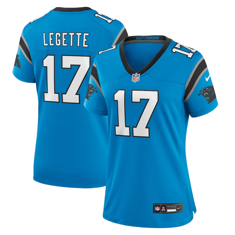 Xavier Legette 17 Carolina Panthers Women's Alternate Game Jersey - Blue JS2662 nicesnker