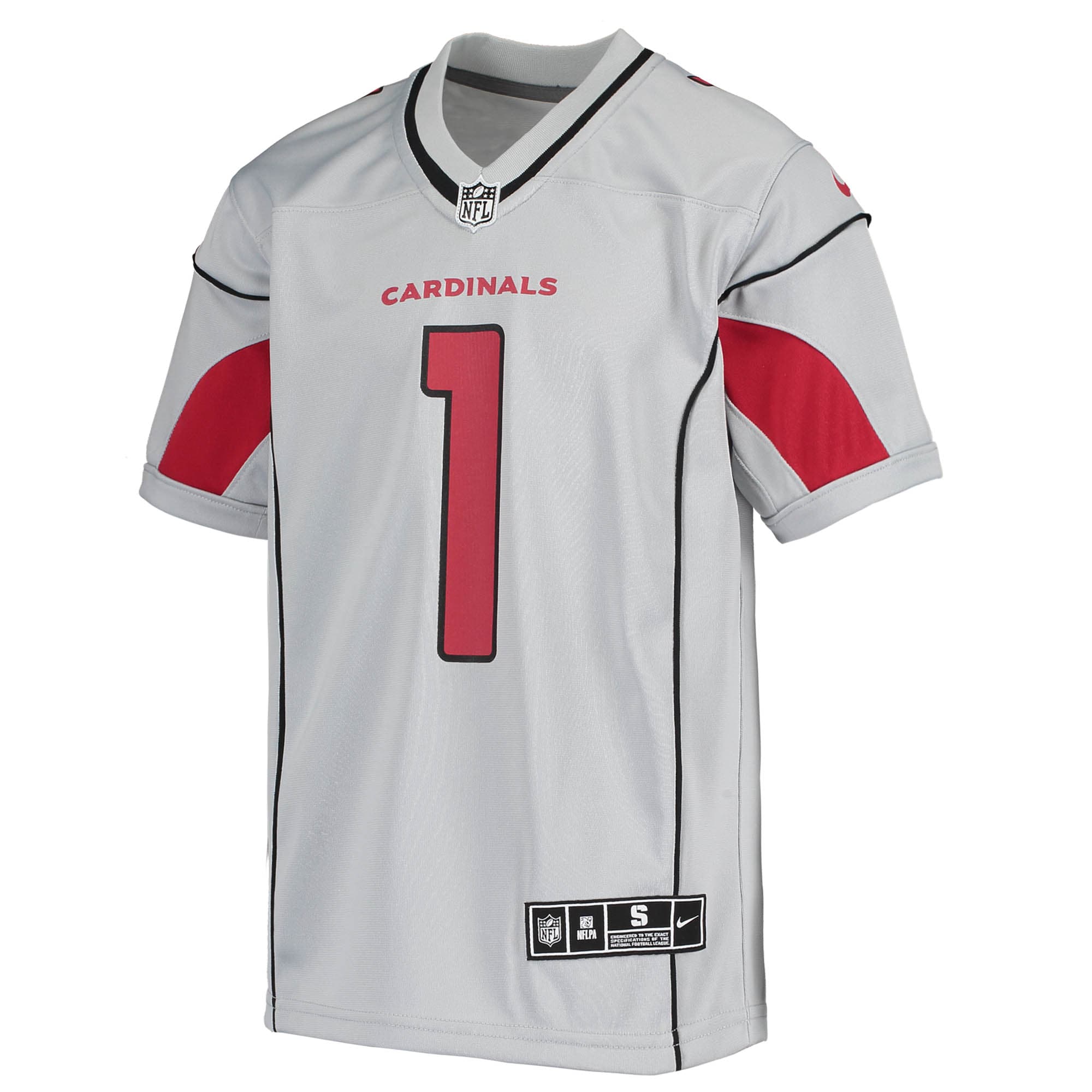 Alternative view of Youth Arizona Cardinals Kyler Murray Silver Inverted Team Game Jersey JS4606 nicesnker