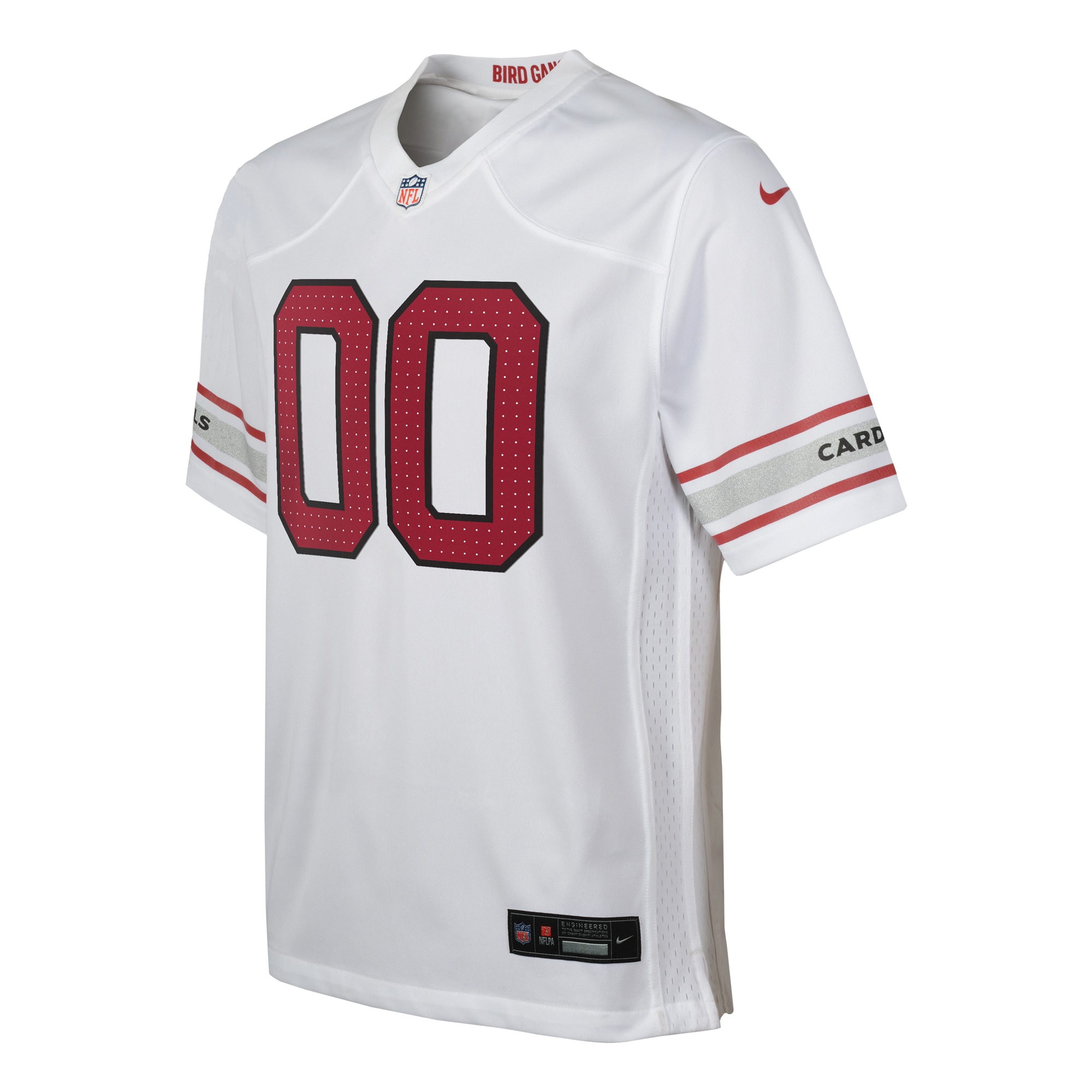 Alternative view of Youth Arizona Cardinals White Custom Game Jersey JS1910 nicesnker