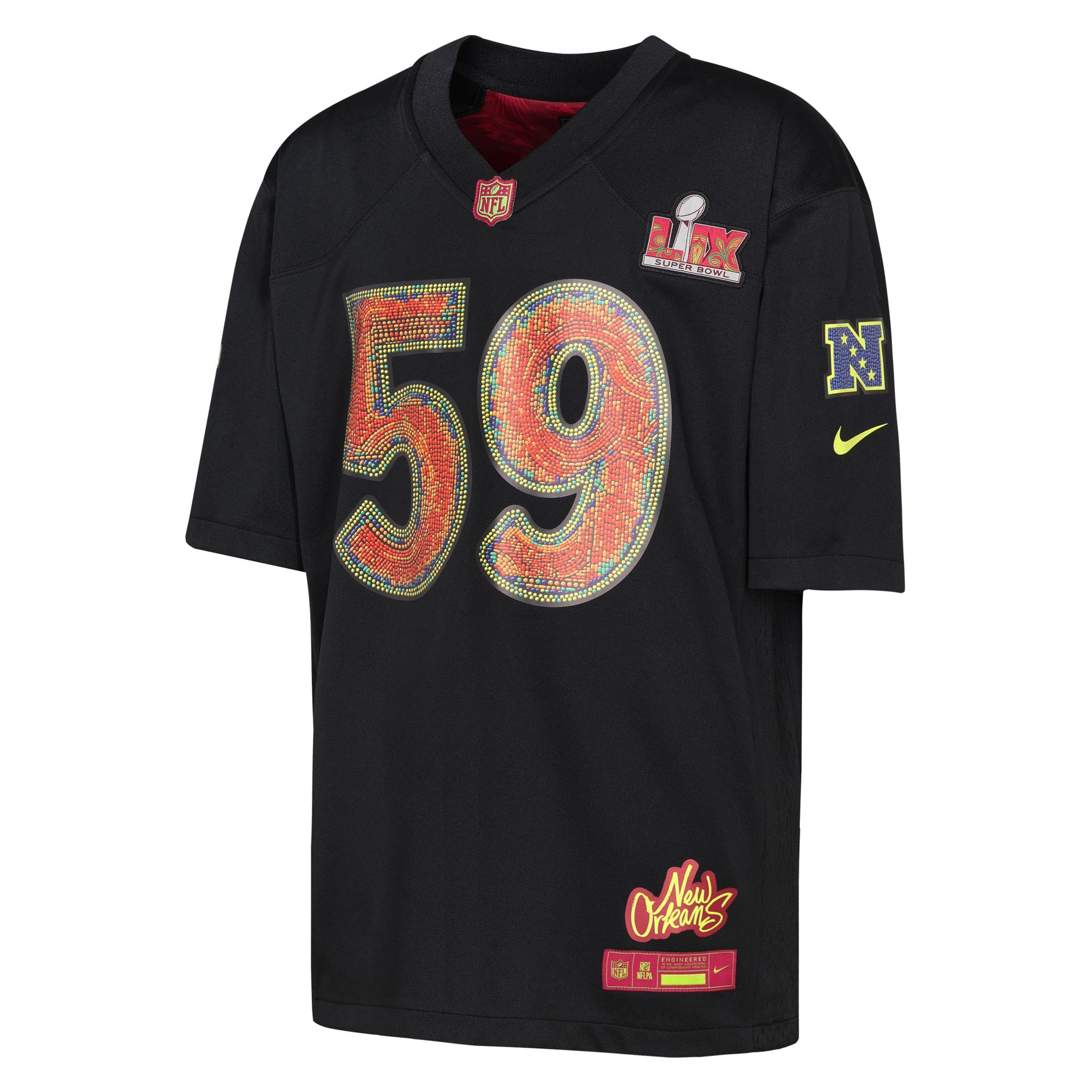 Alternative view of Youth Black Super Bowl LIX Game Jersey JS8494 nicesnker