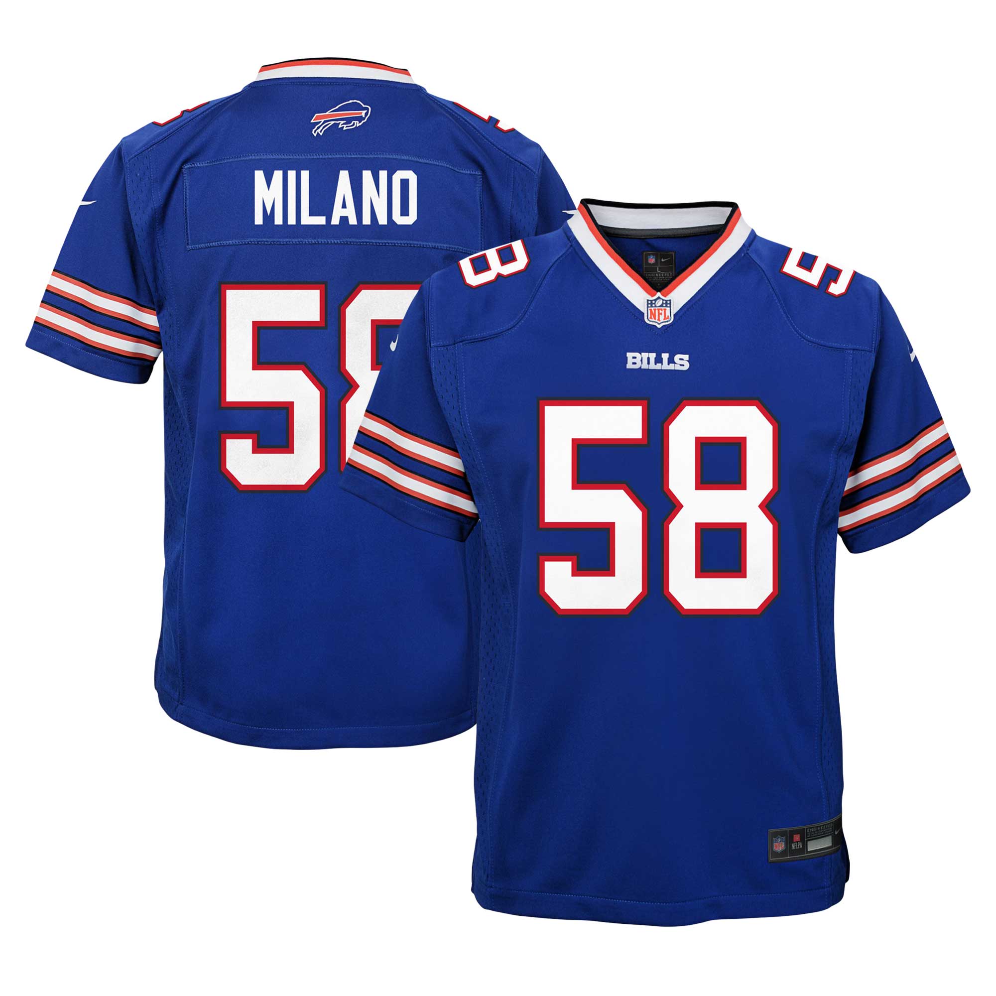 Youth Buffalo Bills Matt Milano Royal Team Player Game Jersey JS7613 nicesnker
