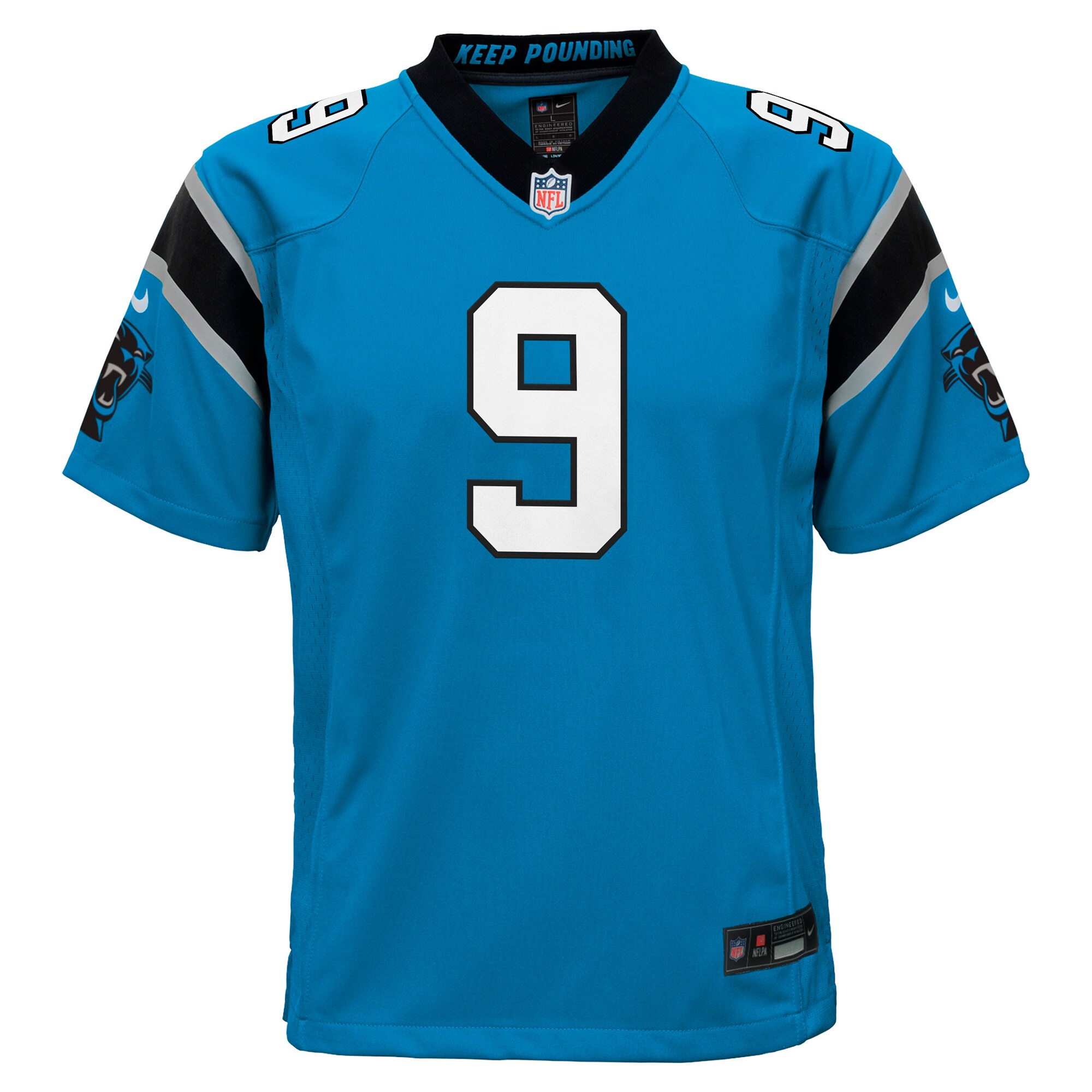 Alternative view of Youth Carolina Panthers Bryce Young Blue Game Jersey JS6739 nicesnker
