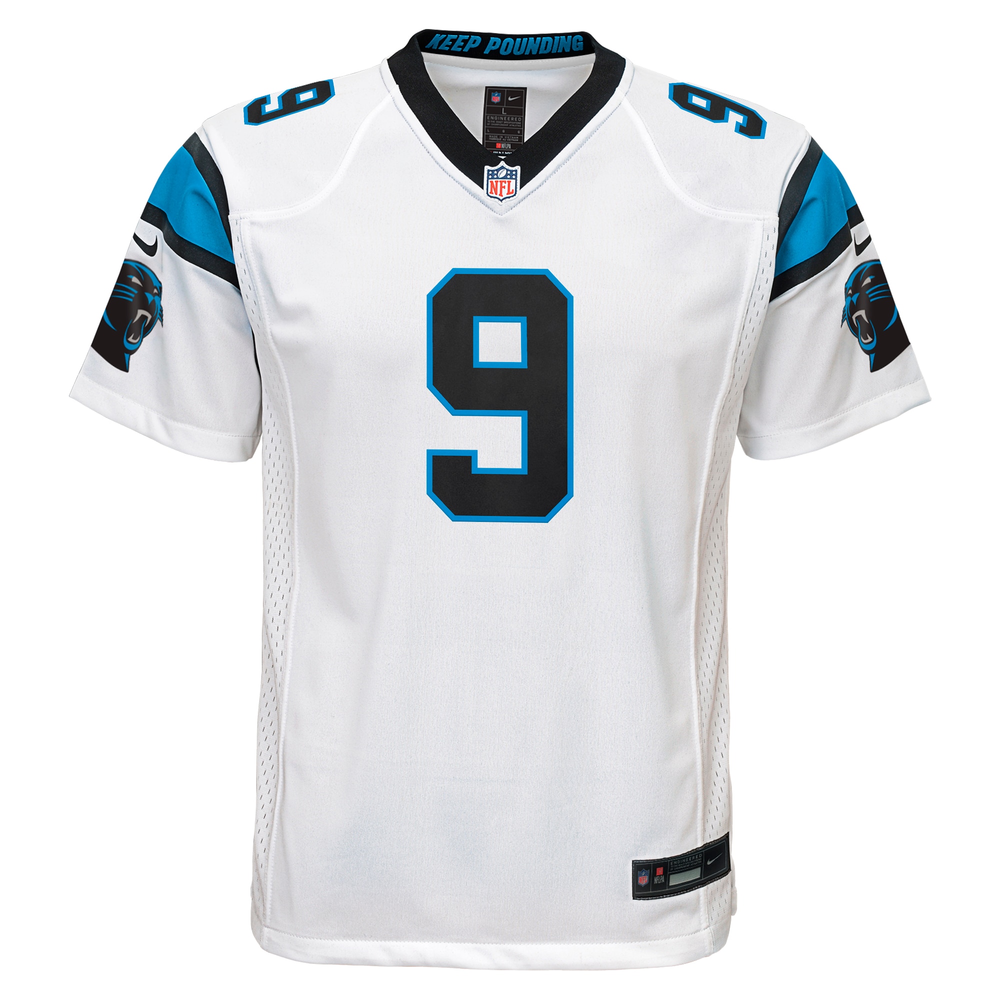 Alternative view of Youth Carolina Panthers Bryce Young White Game Jersey JS7842 nicesnker