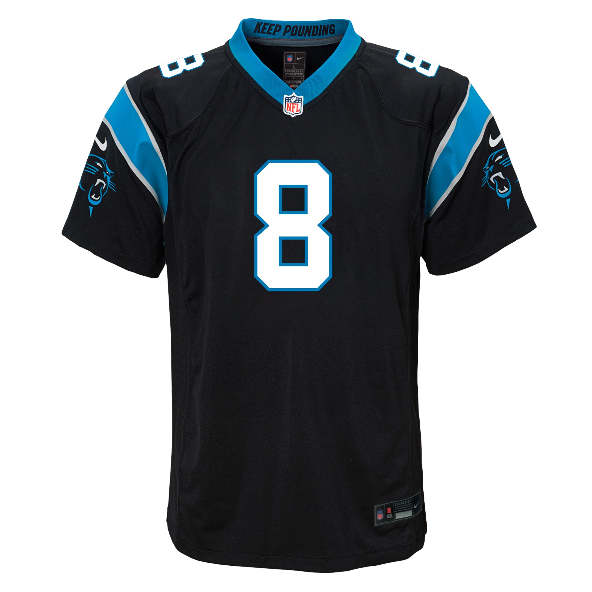 Alternative view of Youth Carolina Panthers Jaycee Horn Black Game Jersey JS9713 nicesnker