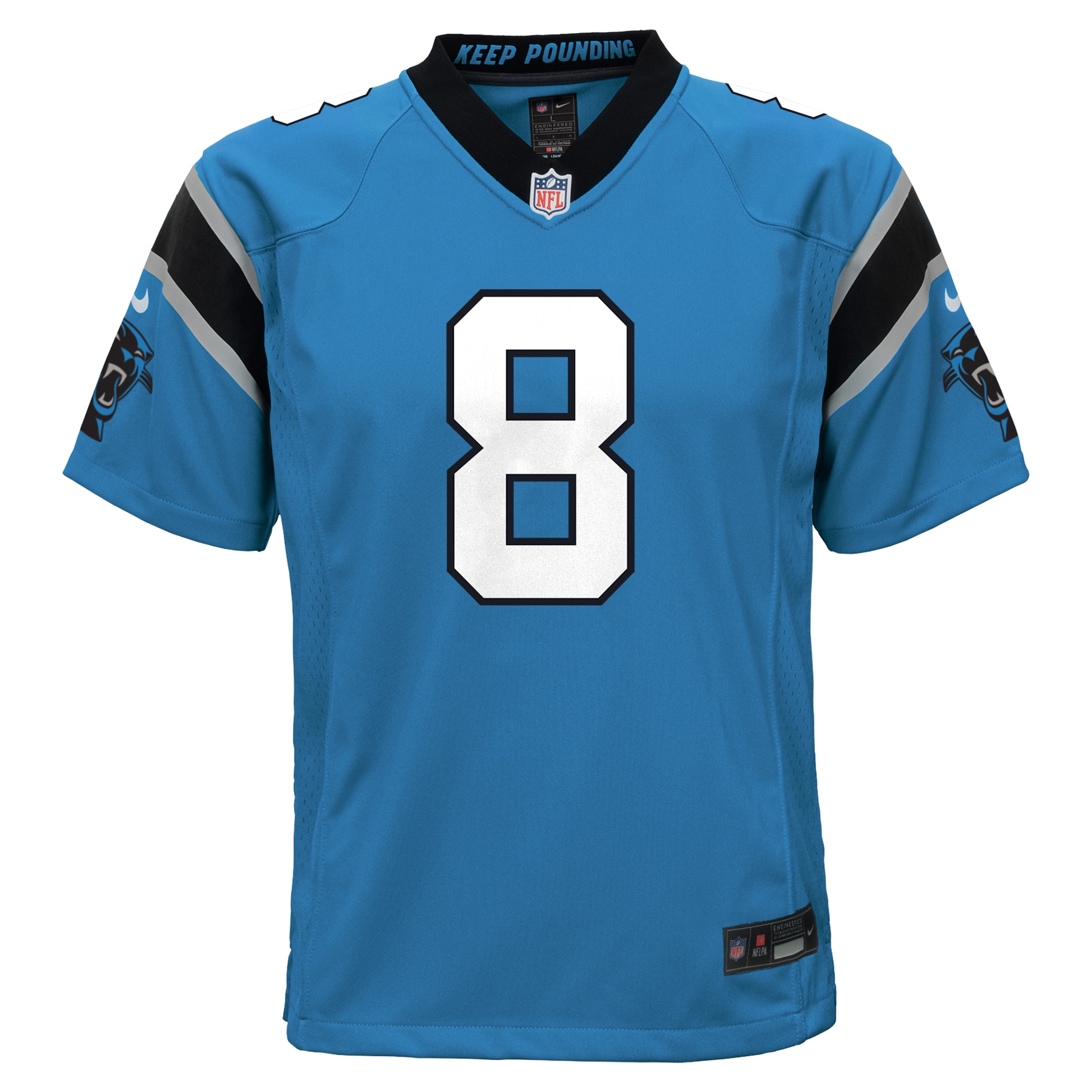 Alternative view of Youth Carolina Panthers Jaycee Horn Blue Game Jersey JS8700 nicesnker