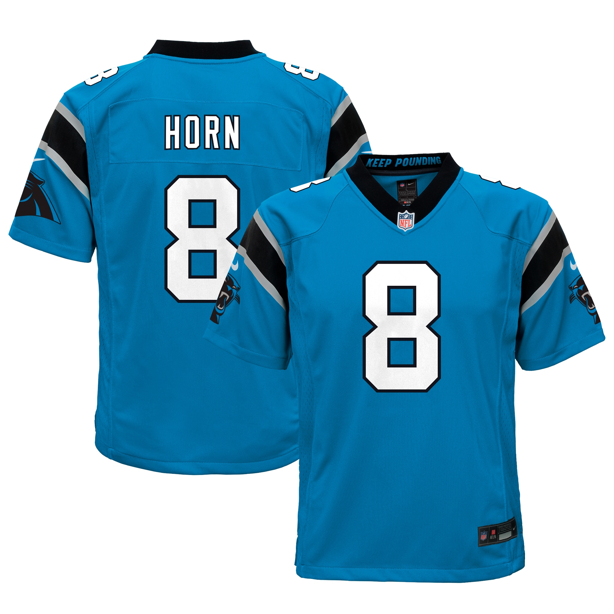 Youth Carolina Panthers Jaycee Horn Blue Game Jersey JS8700 nicesnker