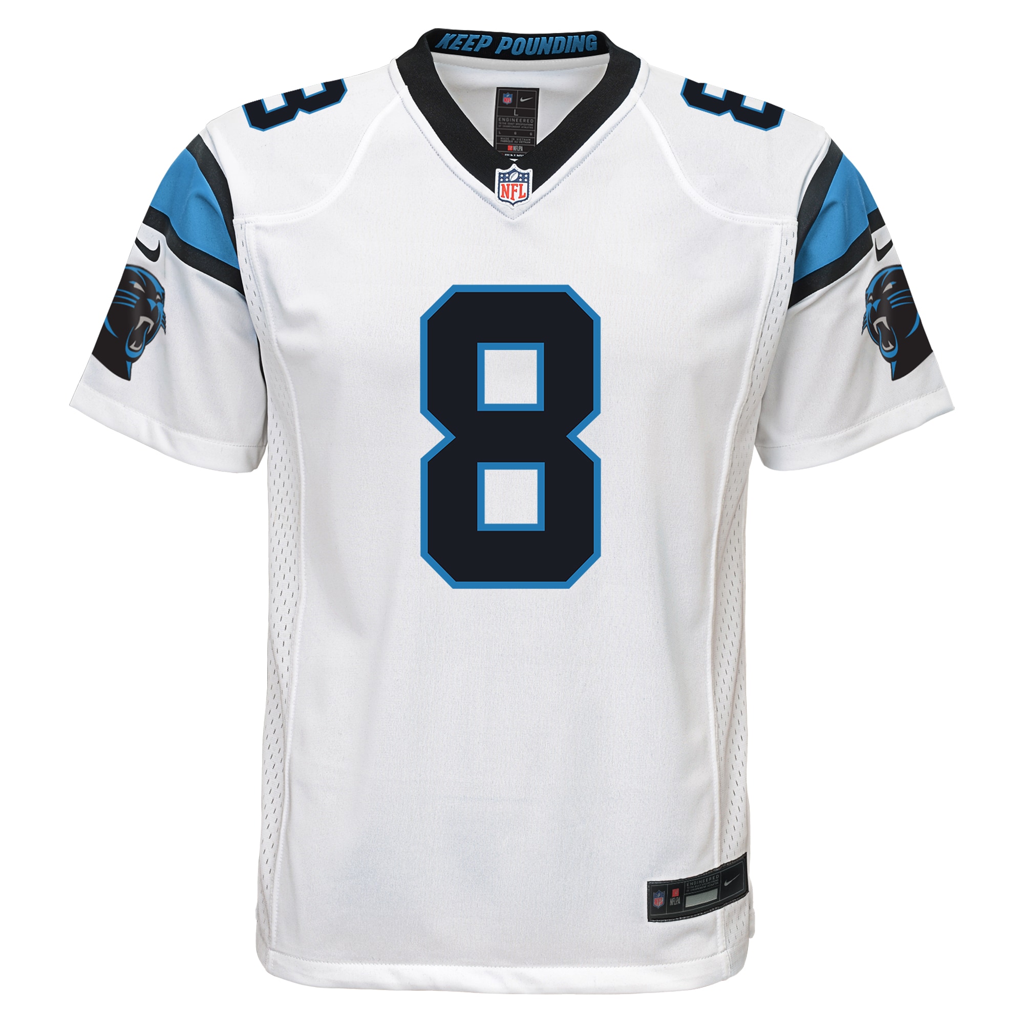 Alternative view of Youth Carolina Panthers Jaycee Horn White Game Jersey JS2731 nicesnker