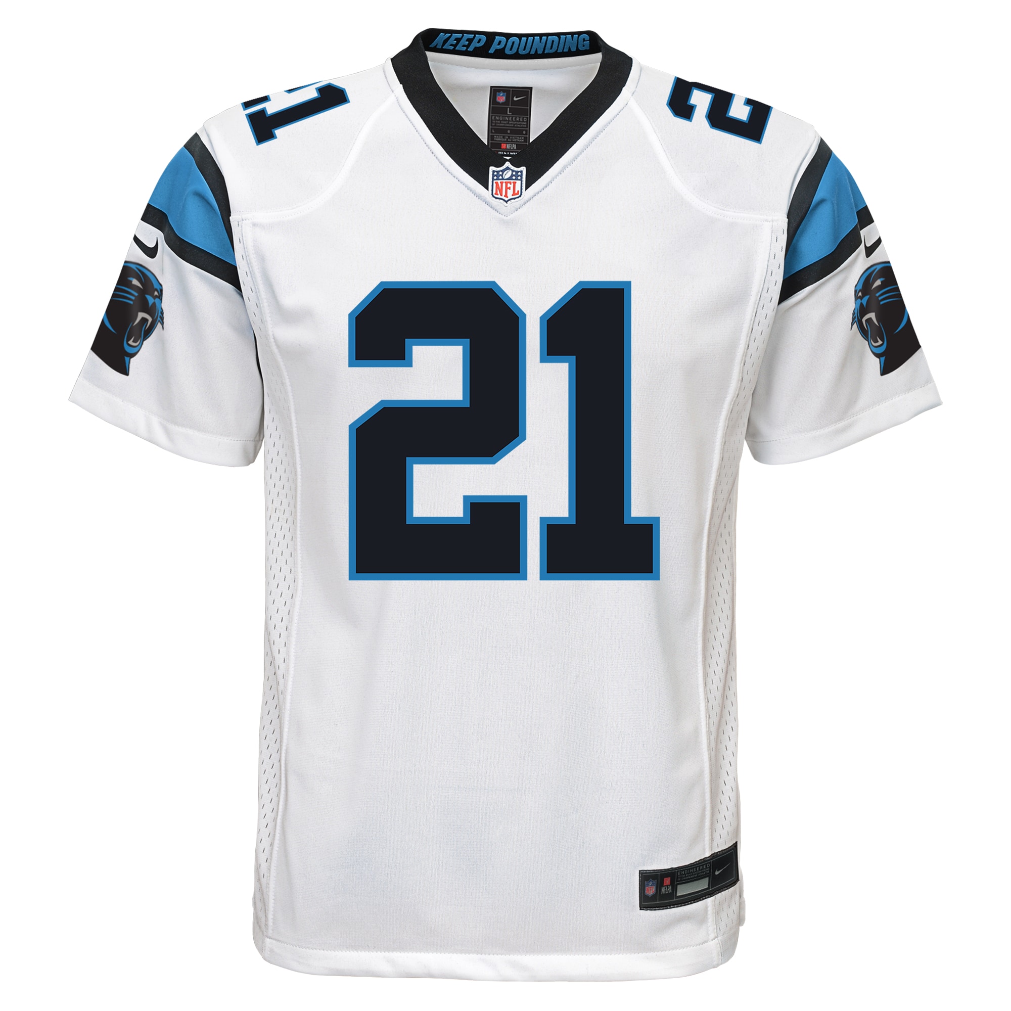 Alternative view of Youth Carolina Panthers Jeremy Chinn White Game Jersey JS4491 nicesnker