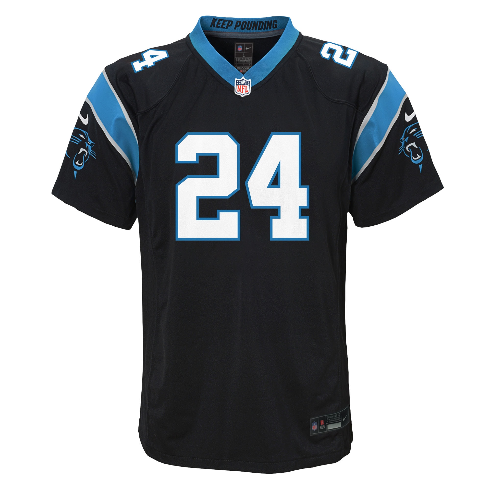 Alternative view of Youth Carolina Panthers Jonathon Brooks Black Team Game Jersey JS3387 nicesnker