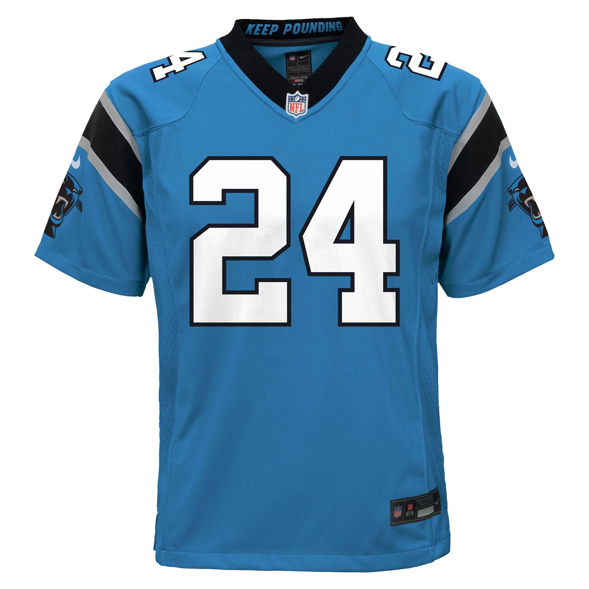 Alternative view of Youth Carolina Panthers Jonathon Brooks Blue Alternate Game Jersey JS6946 nicesnker