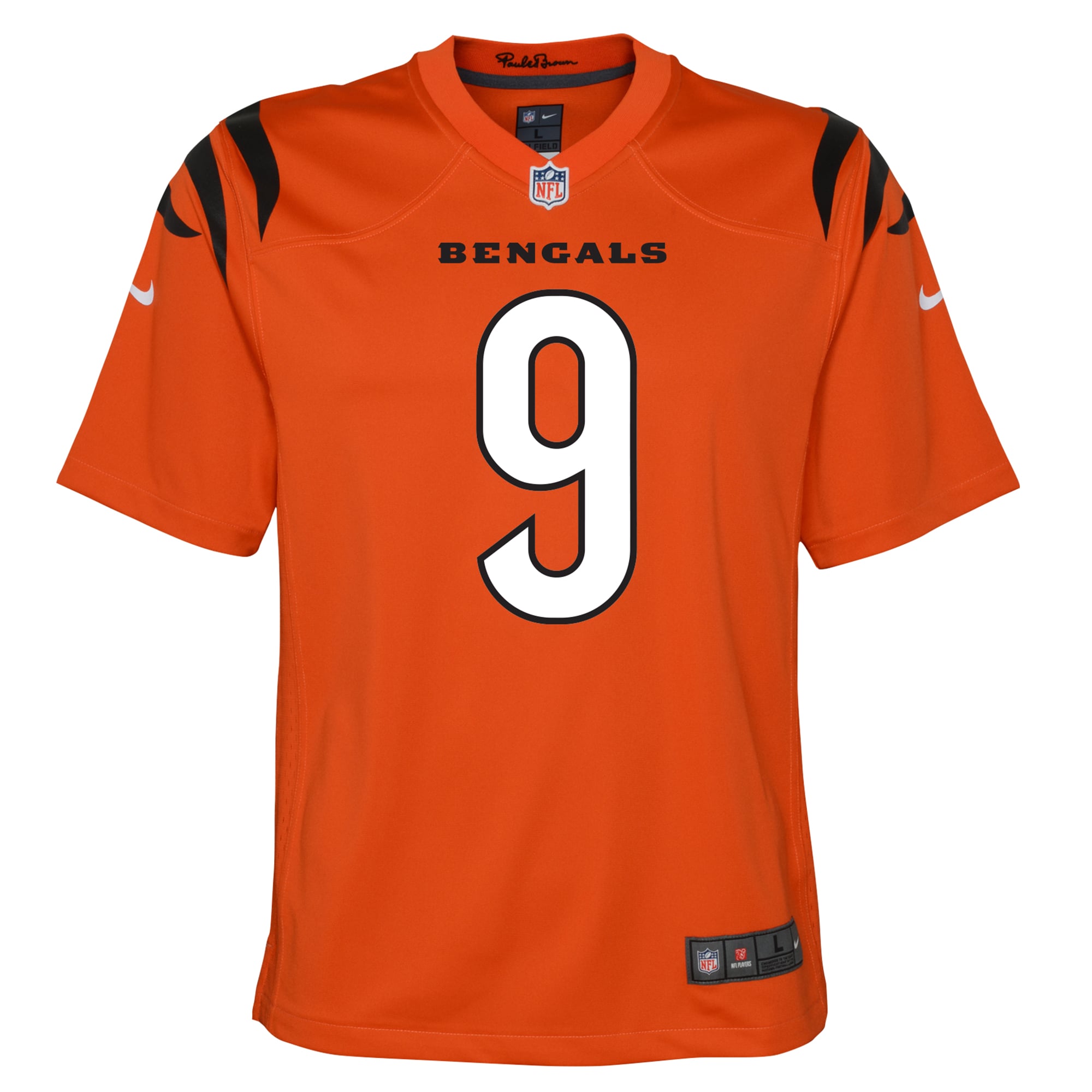 Alternative view of Youth Cincinnati Bengals Joe Burrow Orange Game Jersey JS7459 nicesnker