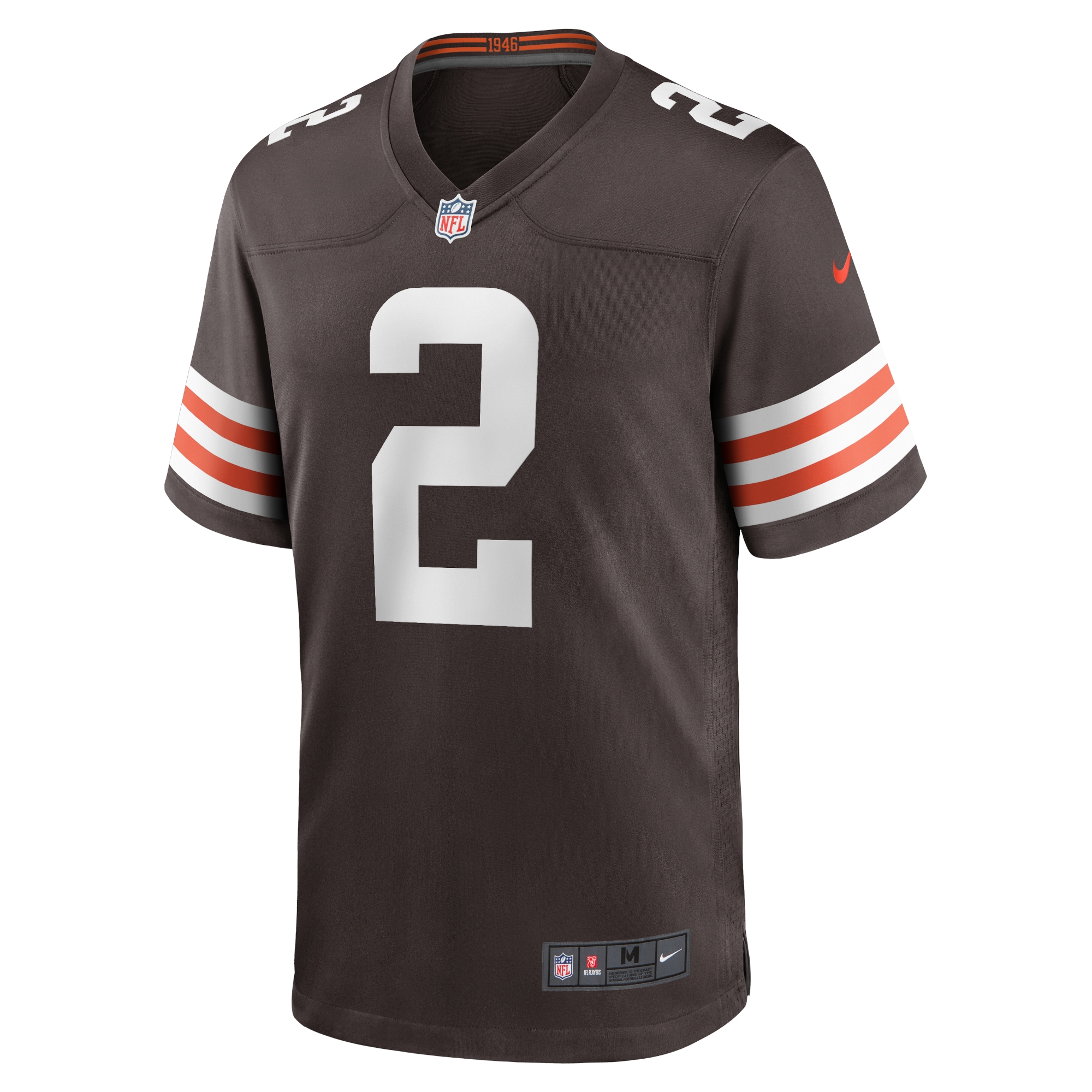 Alternative view of Youth Cleveland Browns Amari Cooper Brown Game Jersey JS5639 nicesnker