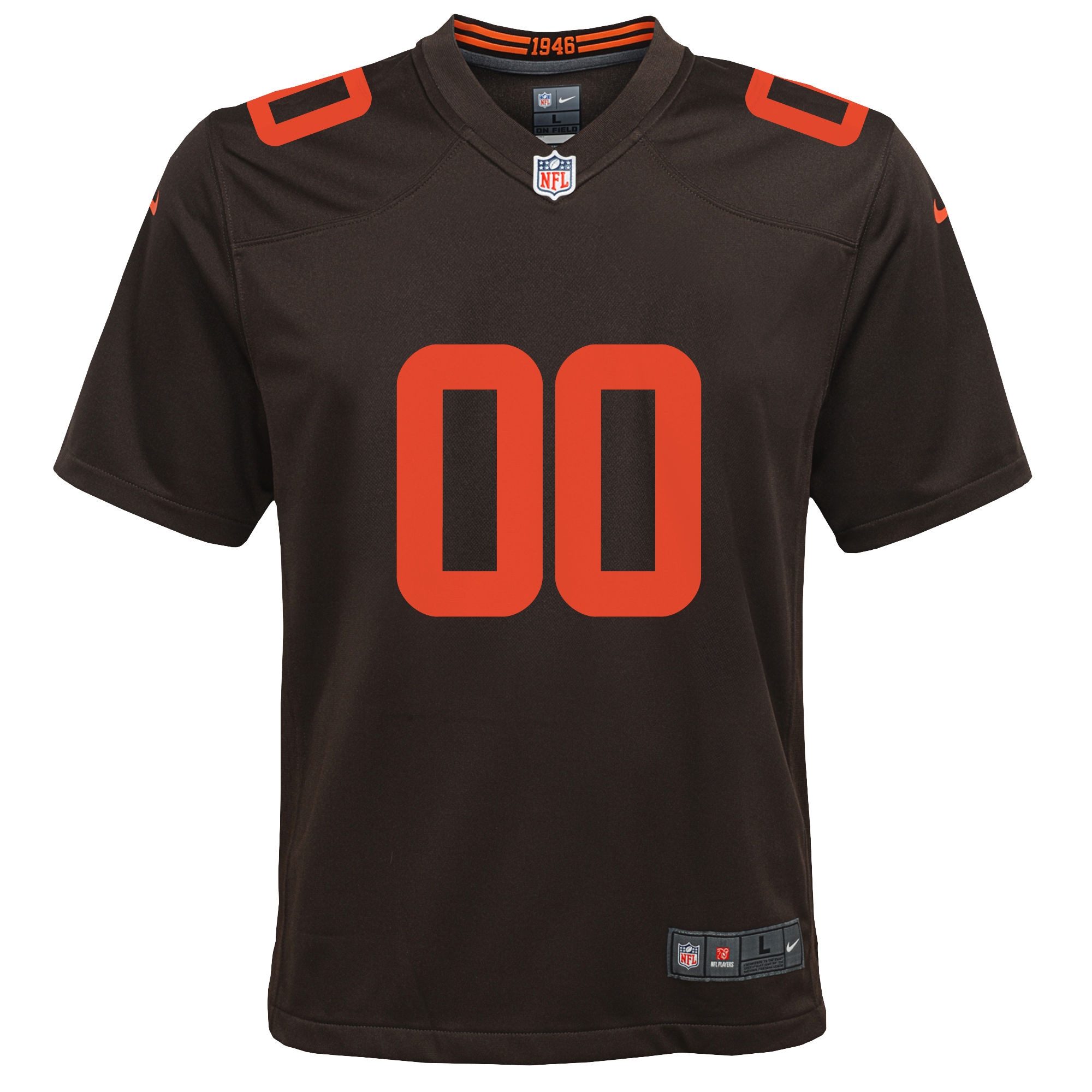 Alternative view of Youth Cleveland Browns Brown Alternate Custom Game Jersey JS7795 nicesnker
