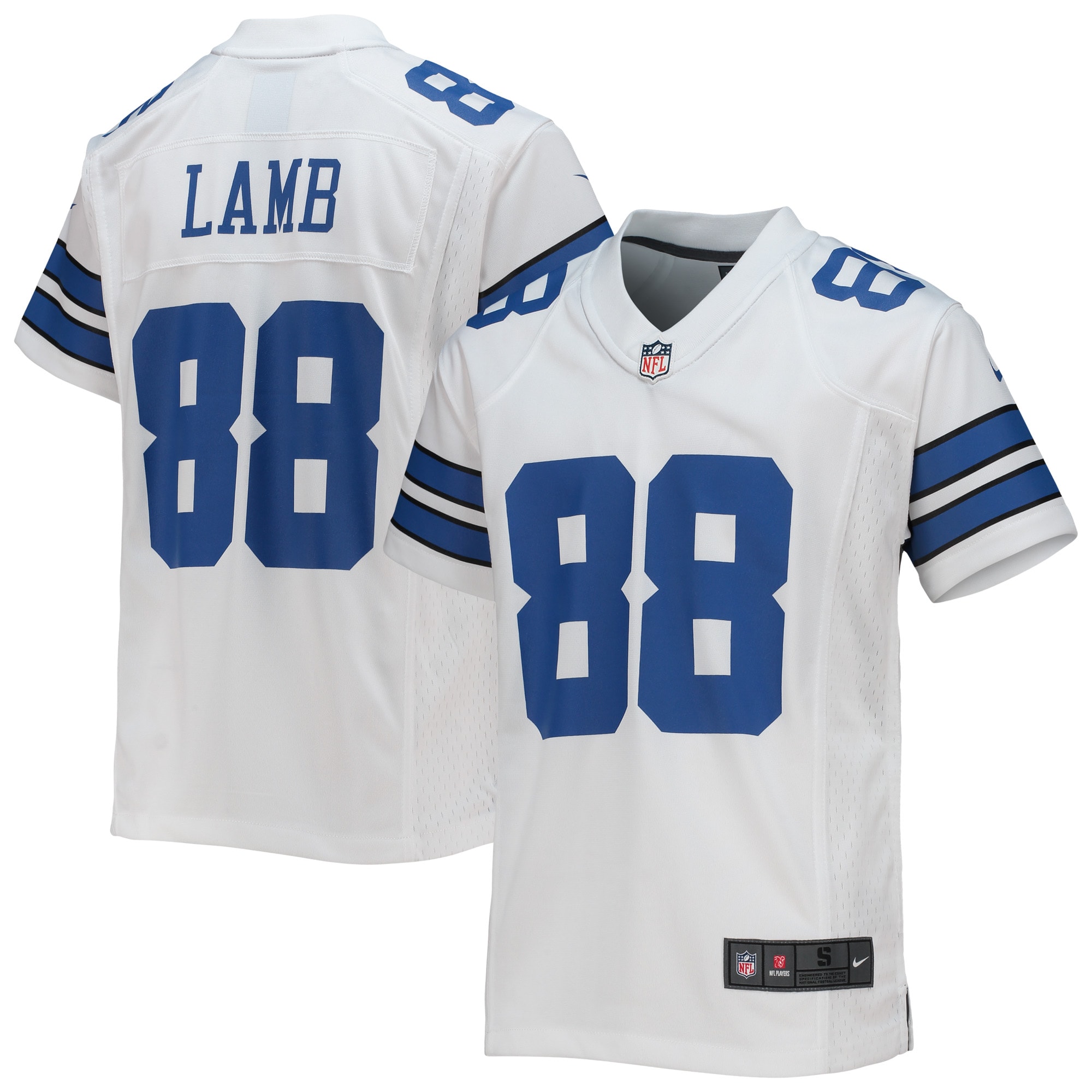 Youth Dallas Cowboys CeeDee Lamb White Game Jersey JS1322 nicesnker