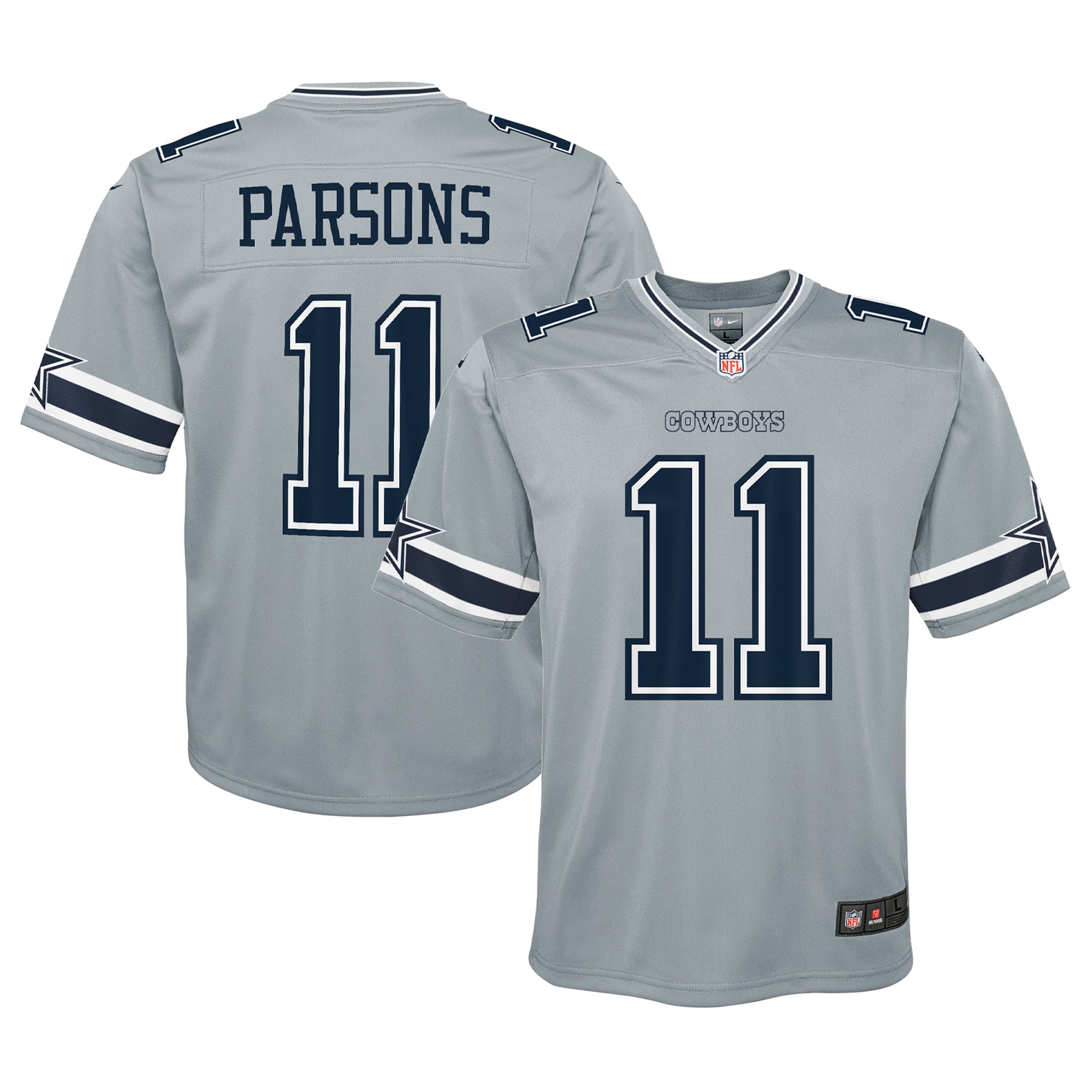 Youth Dallas Cowboys Micah Parsons Gray Inverted Game Jersey JS5403 nicesnker