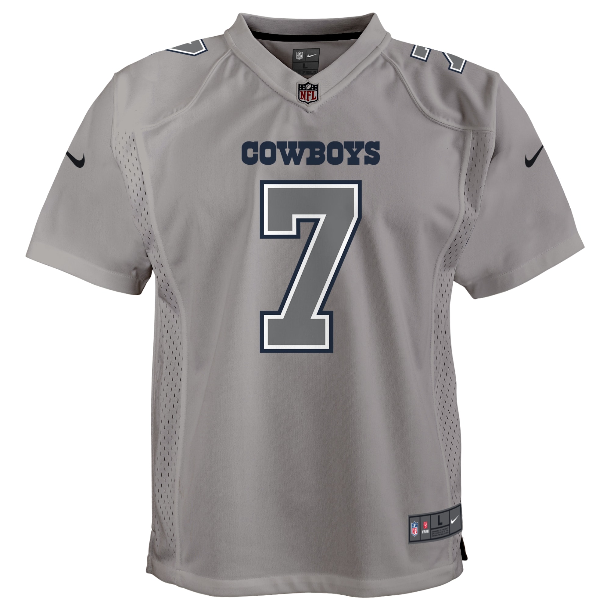 Alternative view of Youth Dallas Cowboys Trevon Diggs Gray Atmosphere Game Jersey JS7561 nicesnker