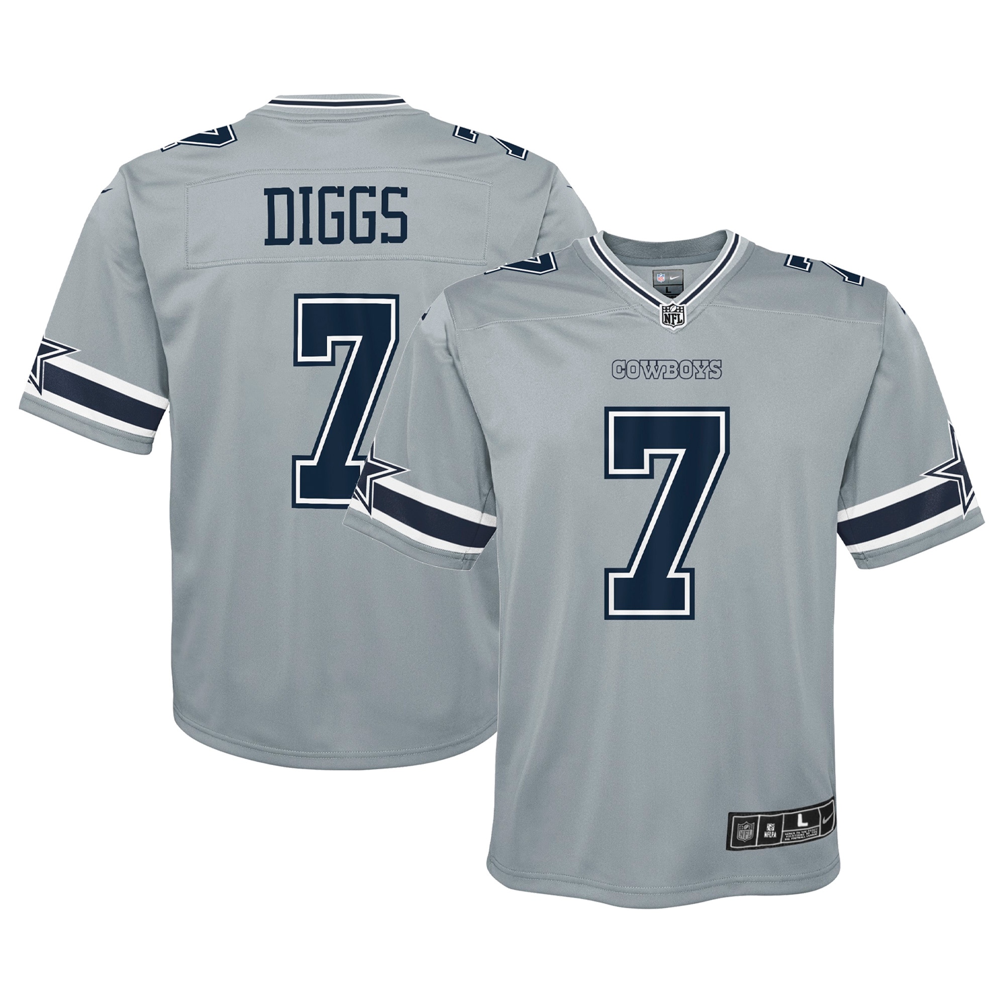Youth Dallas Cowboys Trevon Diggs Silver Inverted Game Jersey JS1351 nicesnker