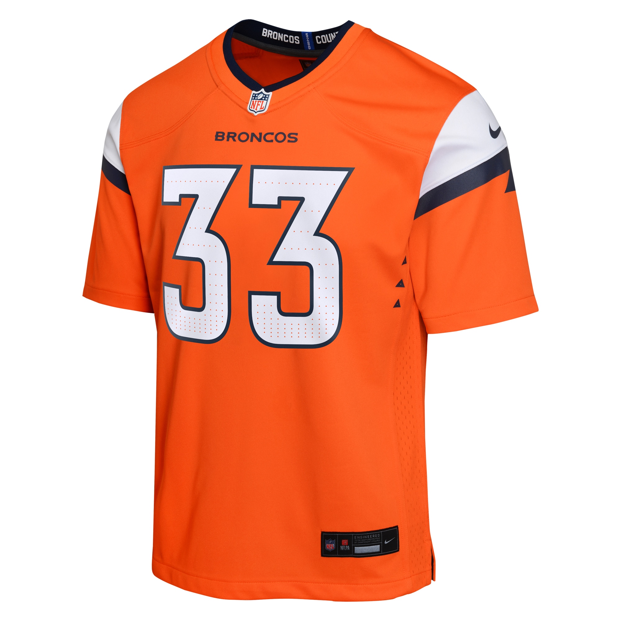 Alternative view of Youth Denver Broncos Javonte Williams Orange Mile High Collection Game Jersey JS5620 nicesnker