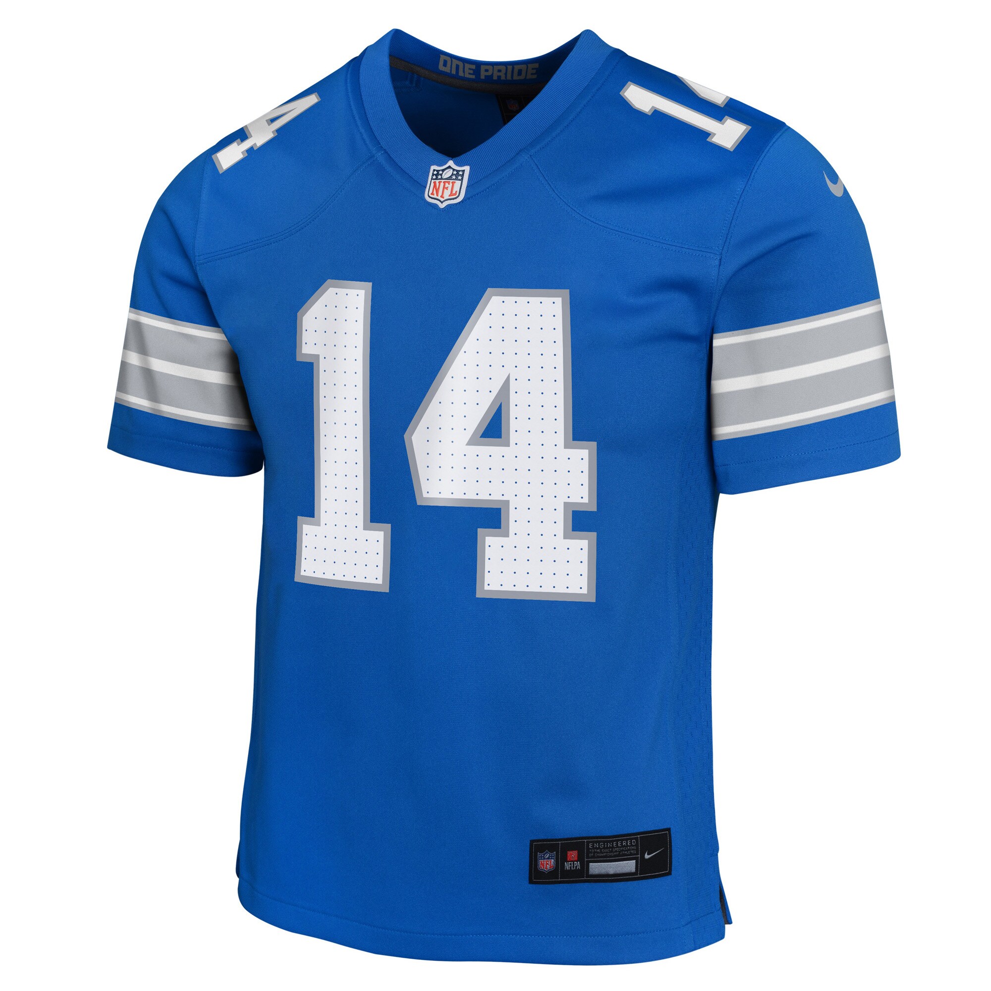 Alternative view of Youth Detroit Lions Amon-Ra St. Brown Blue Team Player Game Jersey JS8925 nicesnker