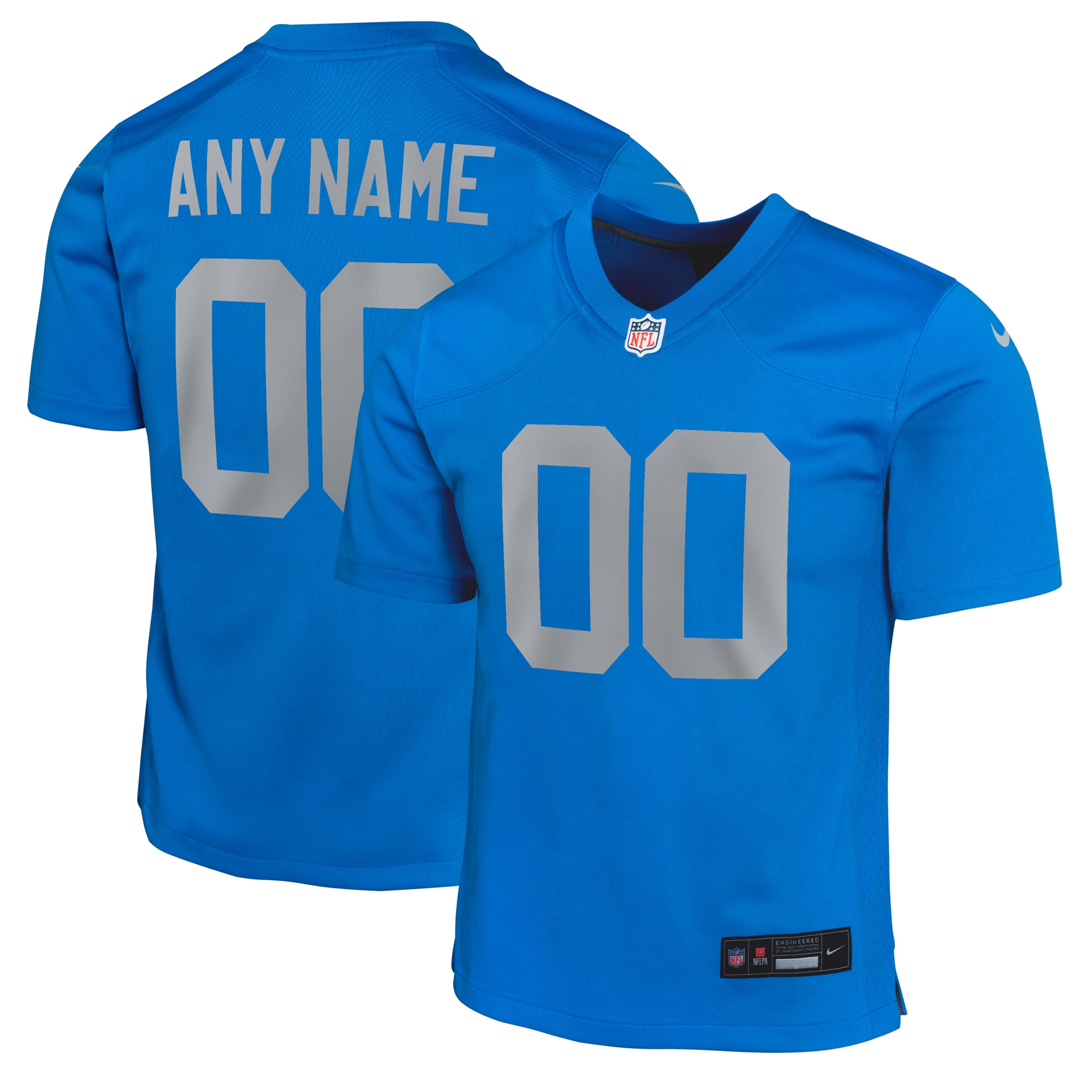 Youth Detroit Lions Blue Alternate Custom Game Jersey JS9649 nicesnker