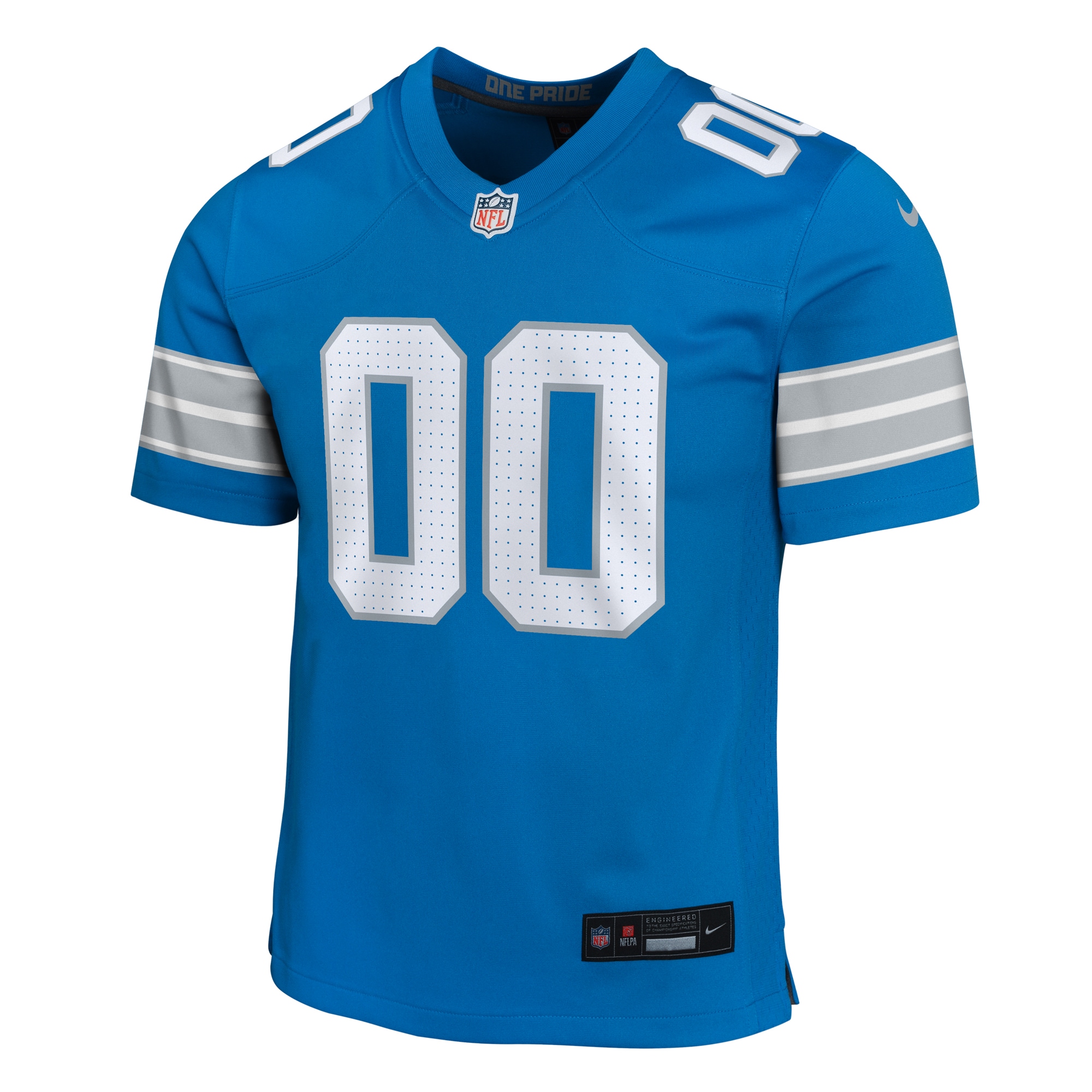 Alternative view of Youth Detroit Lions Blue Custom Game Jersey JS1178 nicesnker