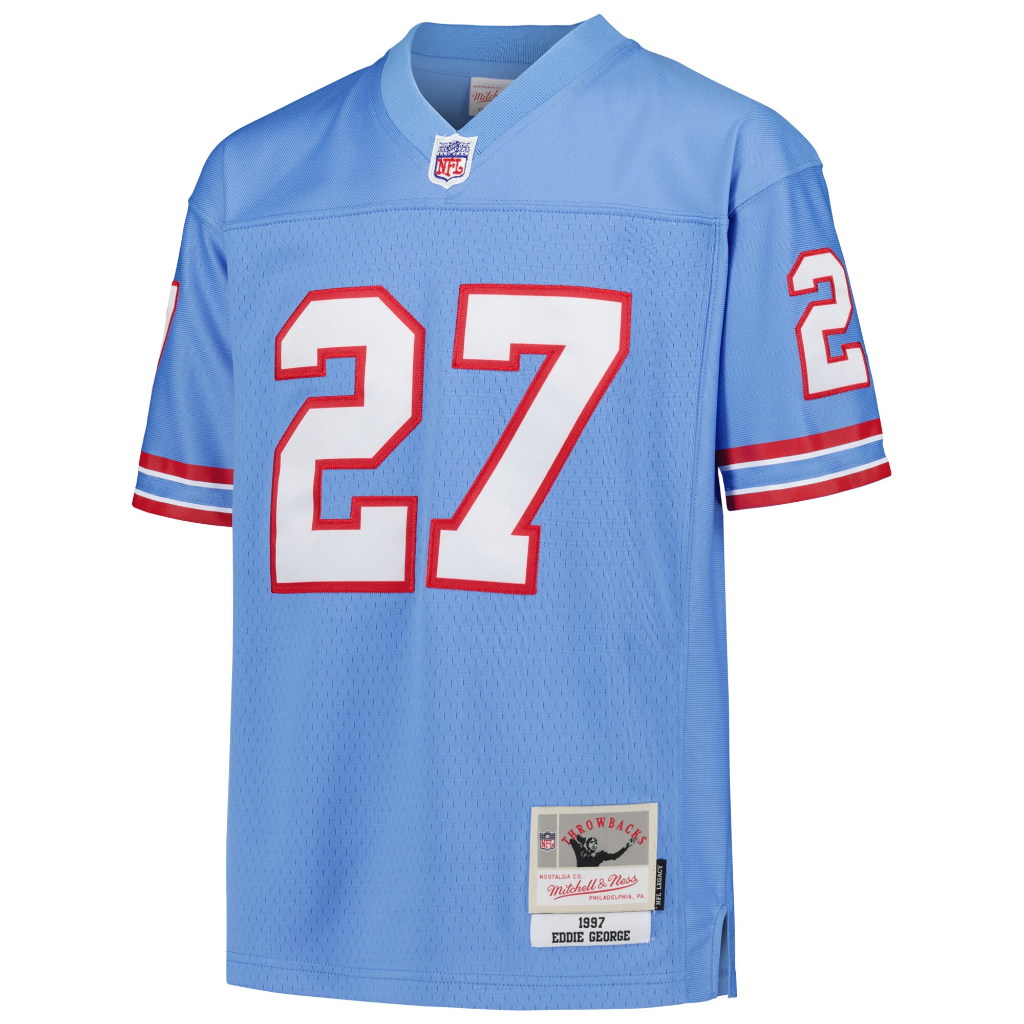 Alternative view of Youth Houston Oilers Eddie George Mitchell & Ness Light Blue Gridiron Classics 1997 Retired Player Legacy Jersey JS8998 nicesnker