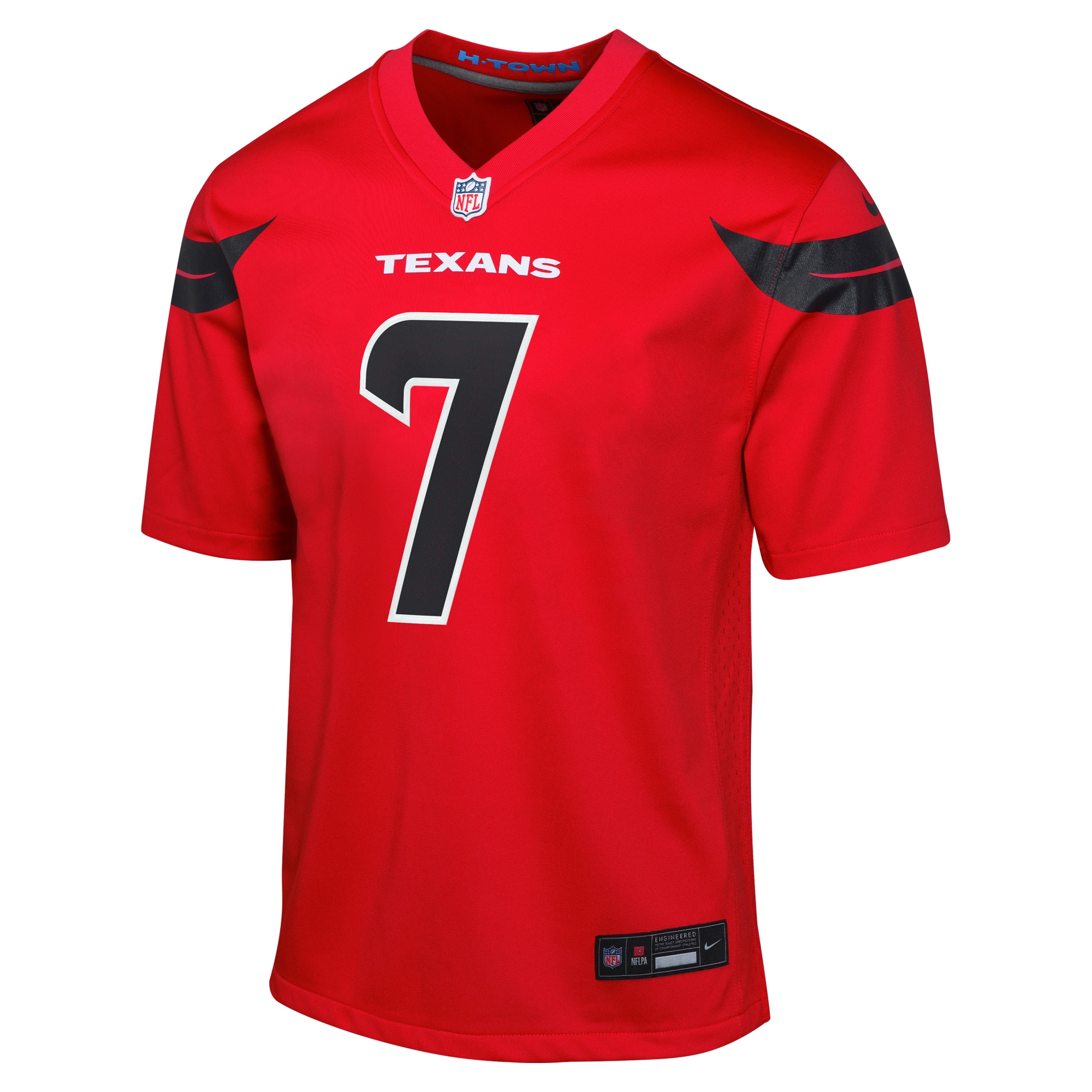 Alternative view of Youth Houston Texans C.J. Stroud Red Alternate Game Jersey JS1468 nicesnker