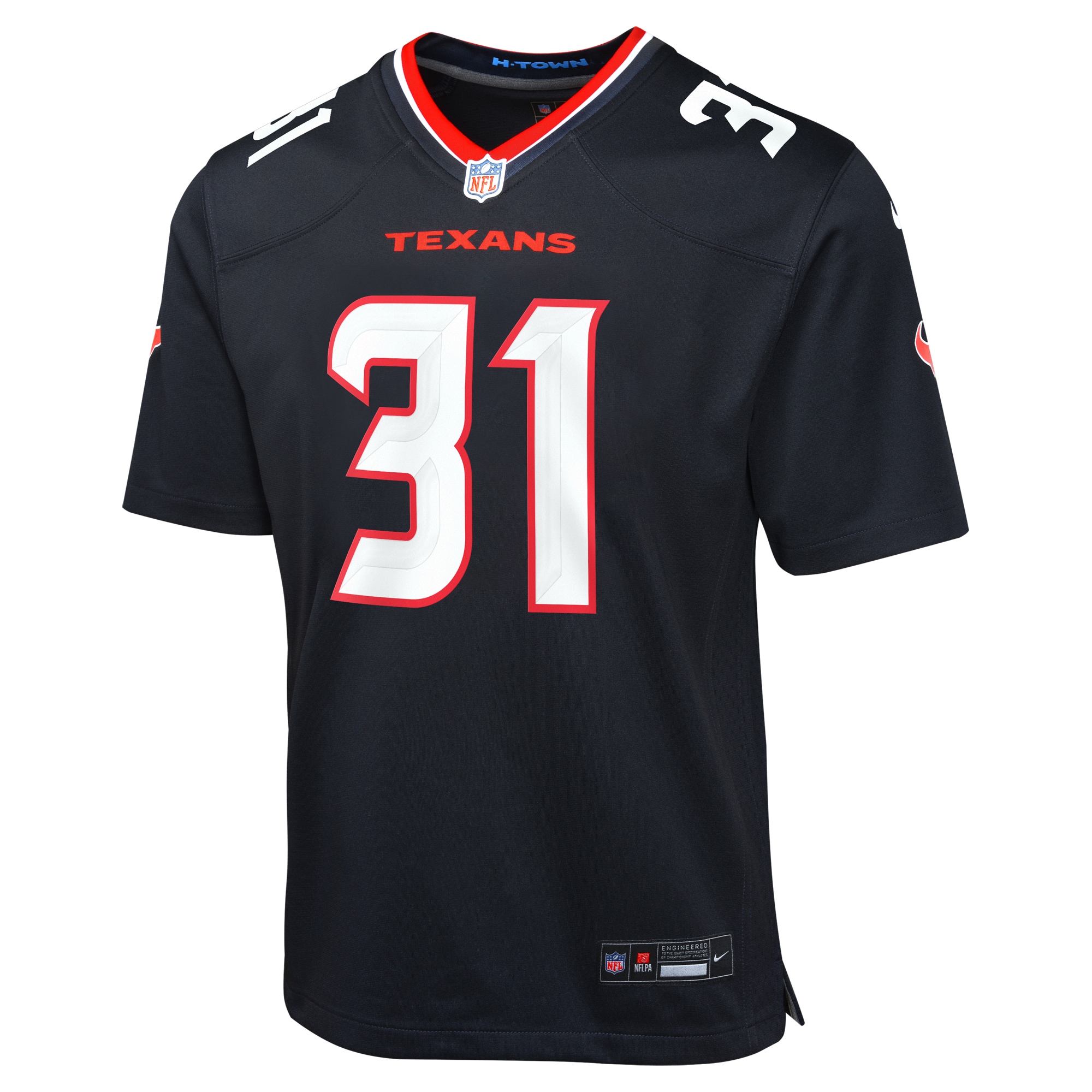 Alternative view of Youth Houston Texans Dameon Pierce Navy Game Jersey JS1836 nicesnker