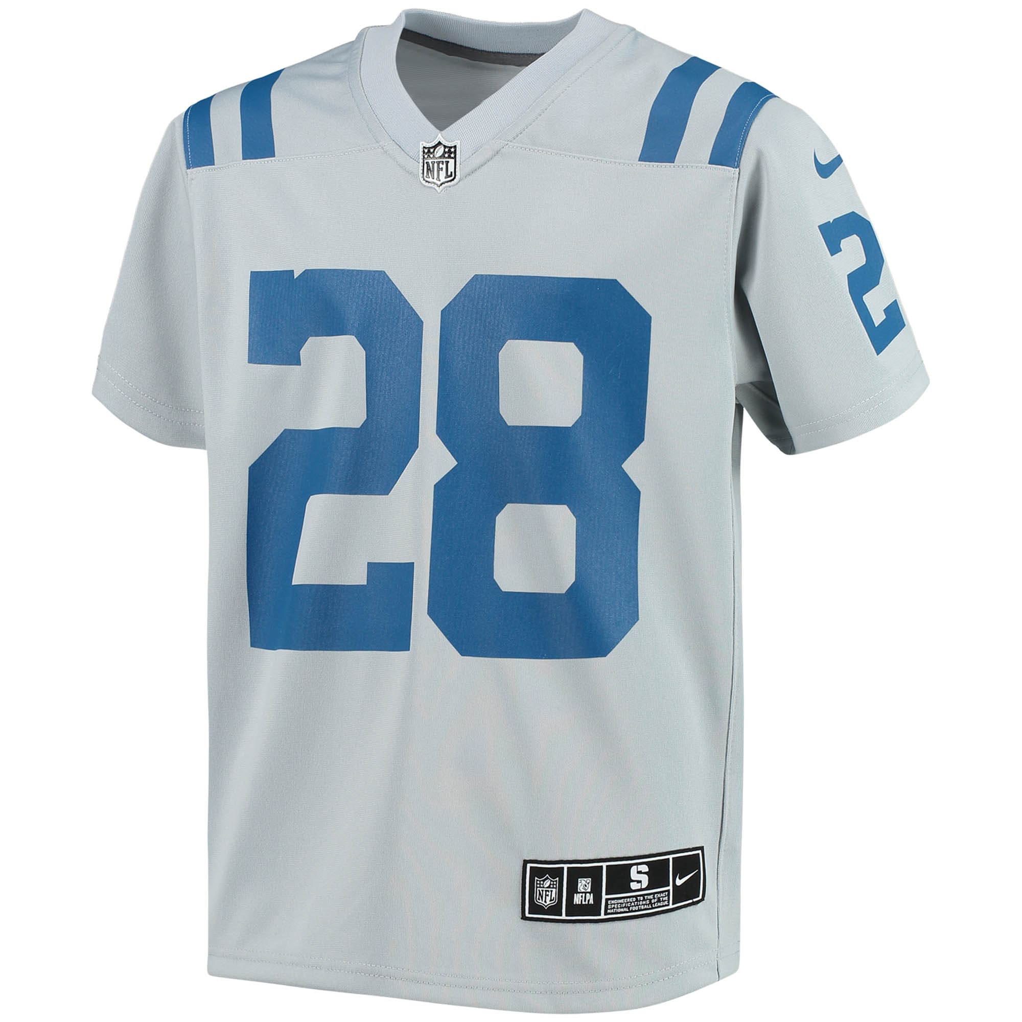 Alternative view of Youth Indianapolis Colts Jonathan Taylor Gray Inverted Team Game Jersey JS7952 nicesnker