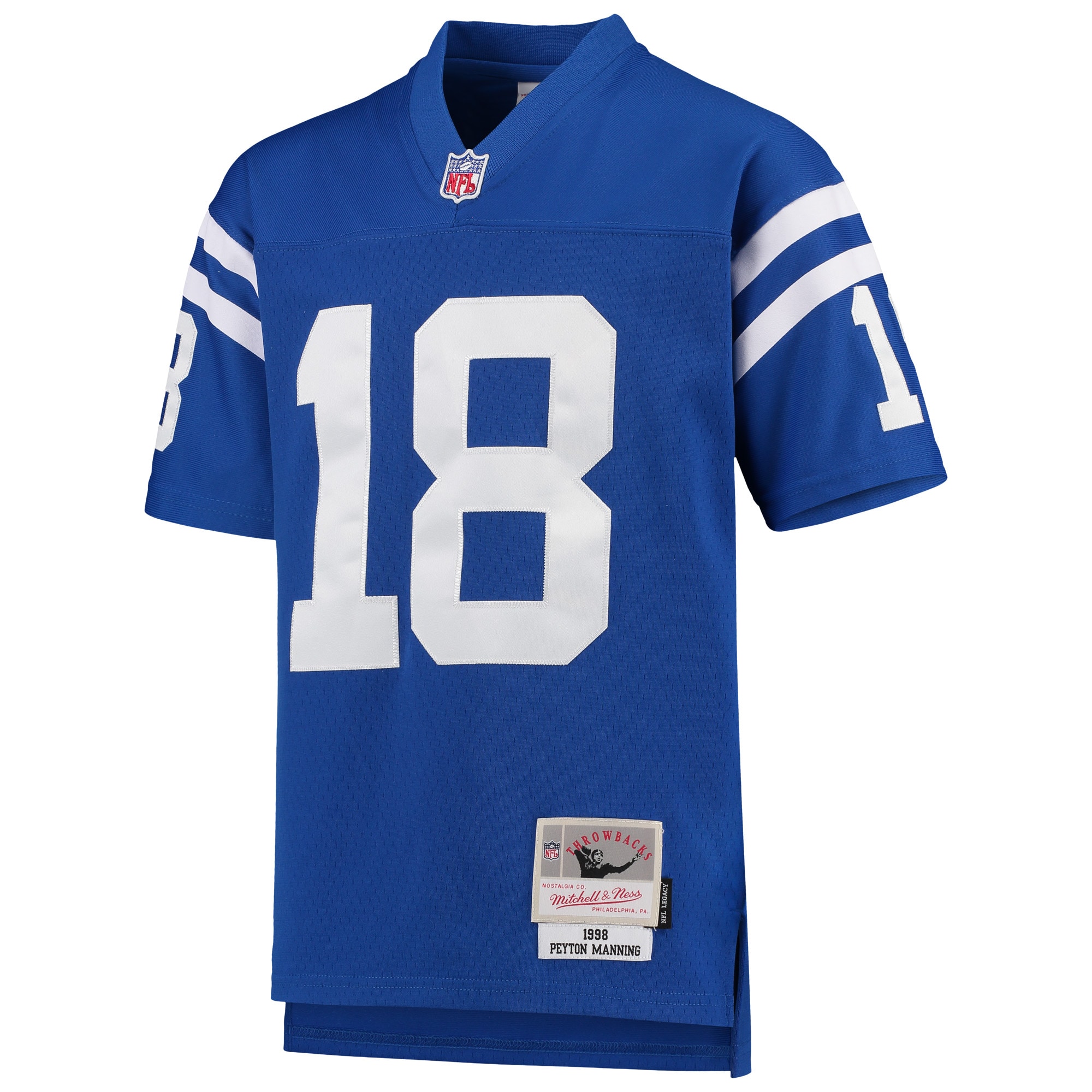 Alternative view of Youth Indianapolis Colts Peyton Manning Mitchell & Ness Royal 1998 Legacy Retired Player Jersey JS7142 nicesnker