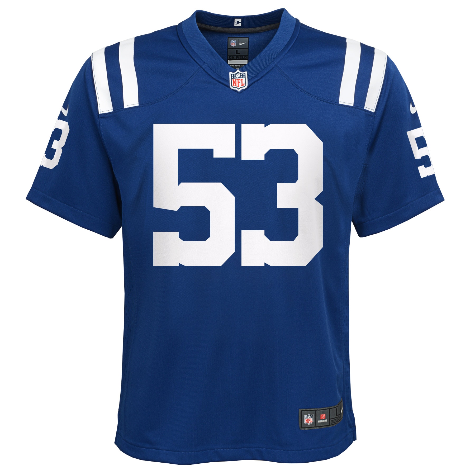 Alternative view of Youth Indianapolis Colts Shaquille Leonard Royal Game Jersey JS3772 nicesnker