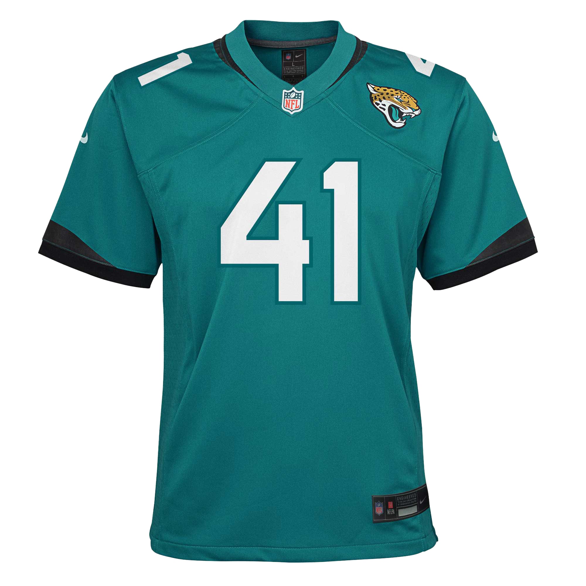 Alternative view of Youth Jacksonville Jaguars Josh Hines-Allen Teal Team Game Jersey JS5646 nicesnker
